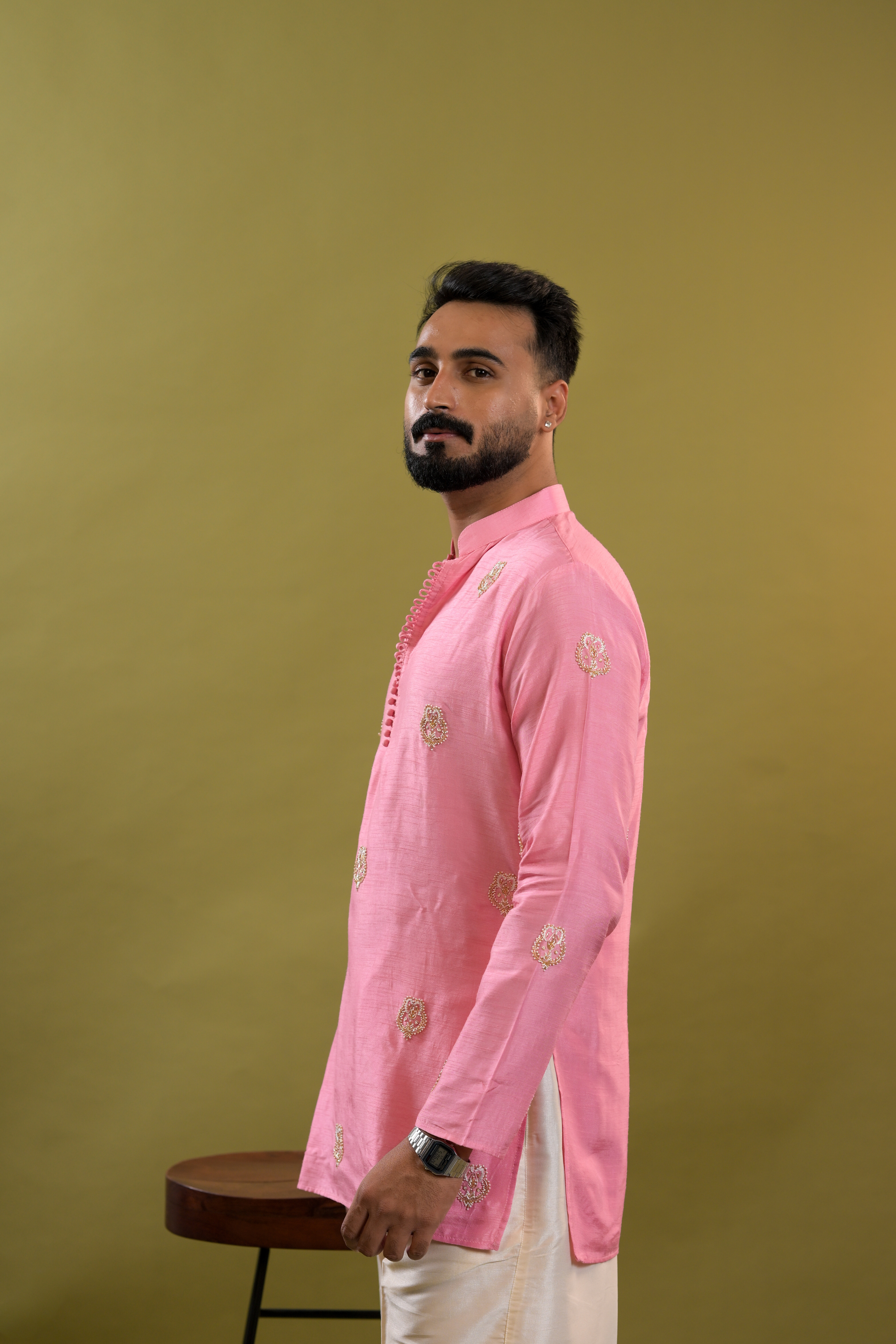 Silk Handwork Mens Kurta & Pants Set | Festive Outfit for men | Wedding wear for men | kurta for groom or groomsmen