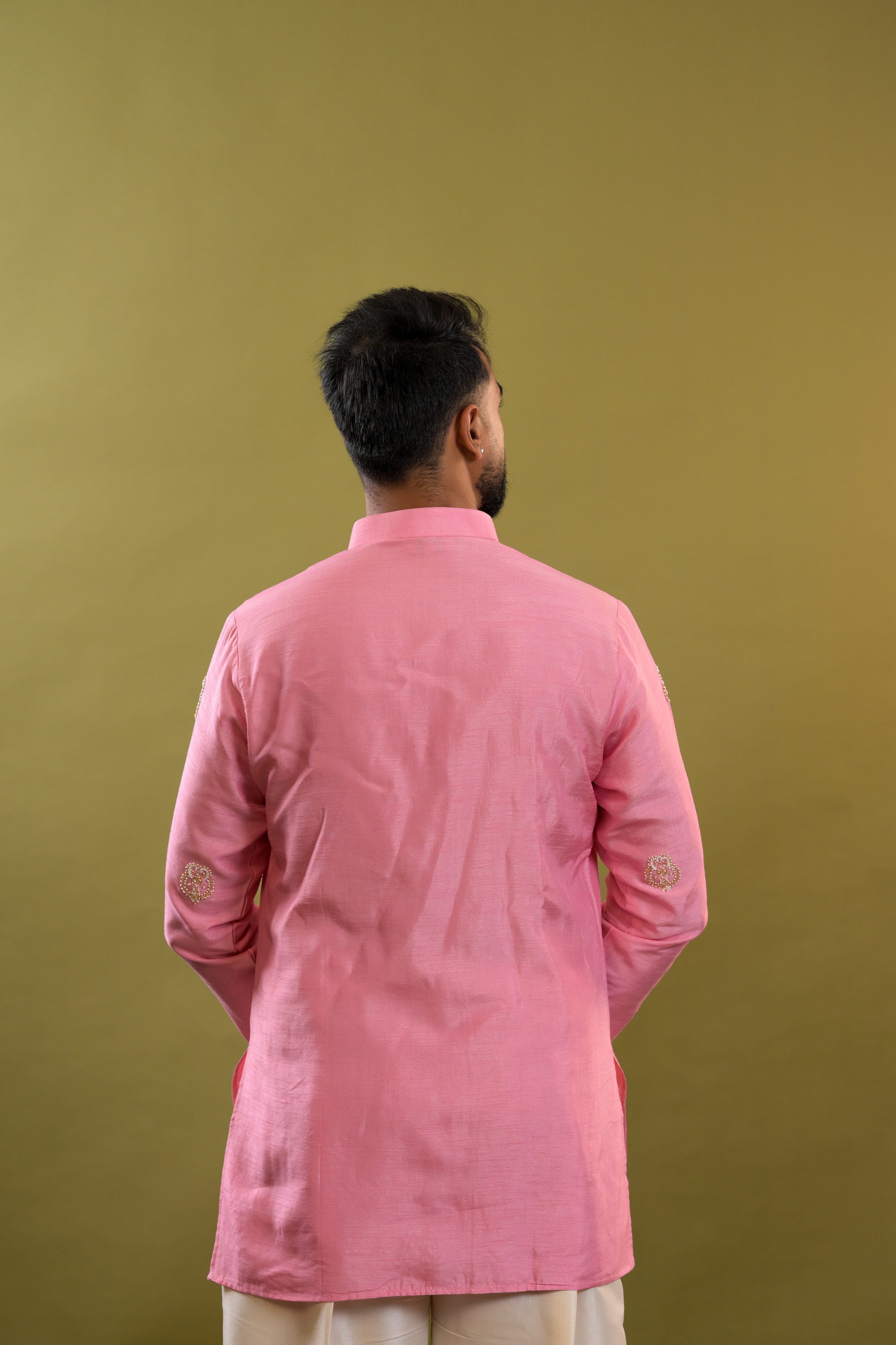 Silk Handwork Mens Kurta & Pants Set | Festive Outfit for men | Wedding wear for men | kurta for groom or groomsmen