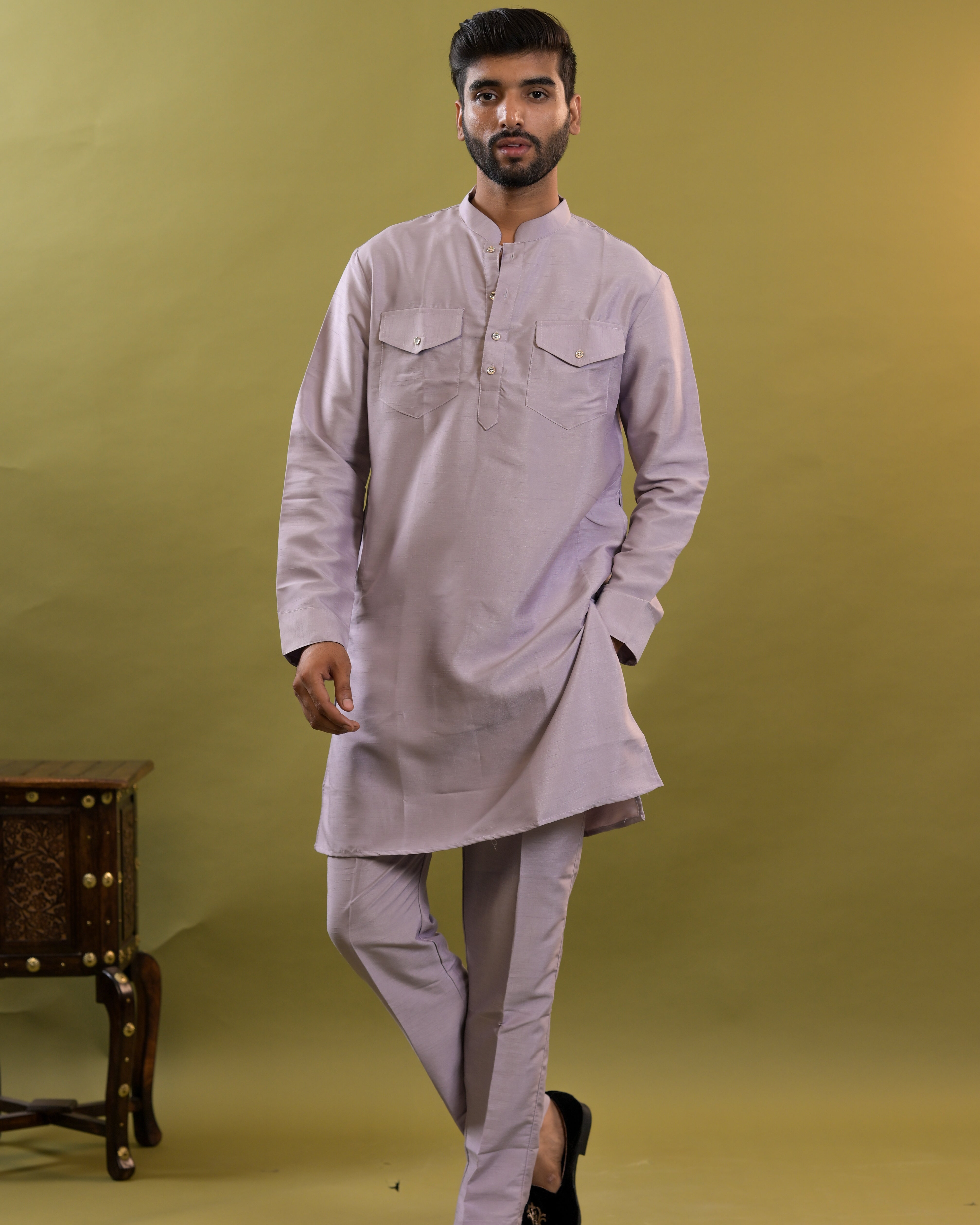 Silk Mens Kurta & Pants Set | Festive Outfit for men | Co-ord set for men | kurta for groom or groomsmen