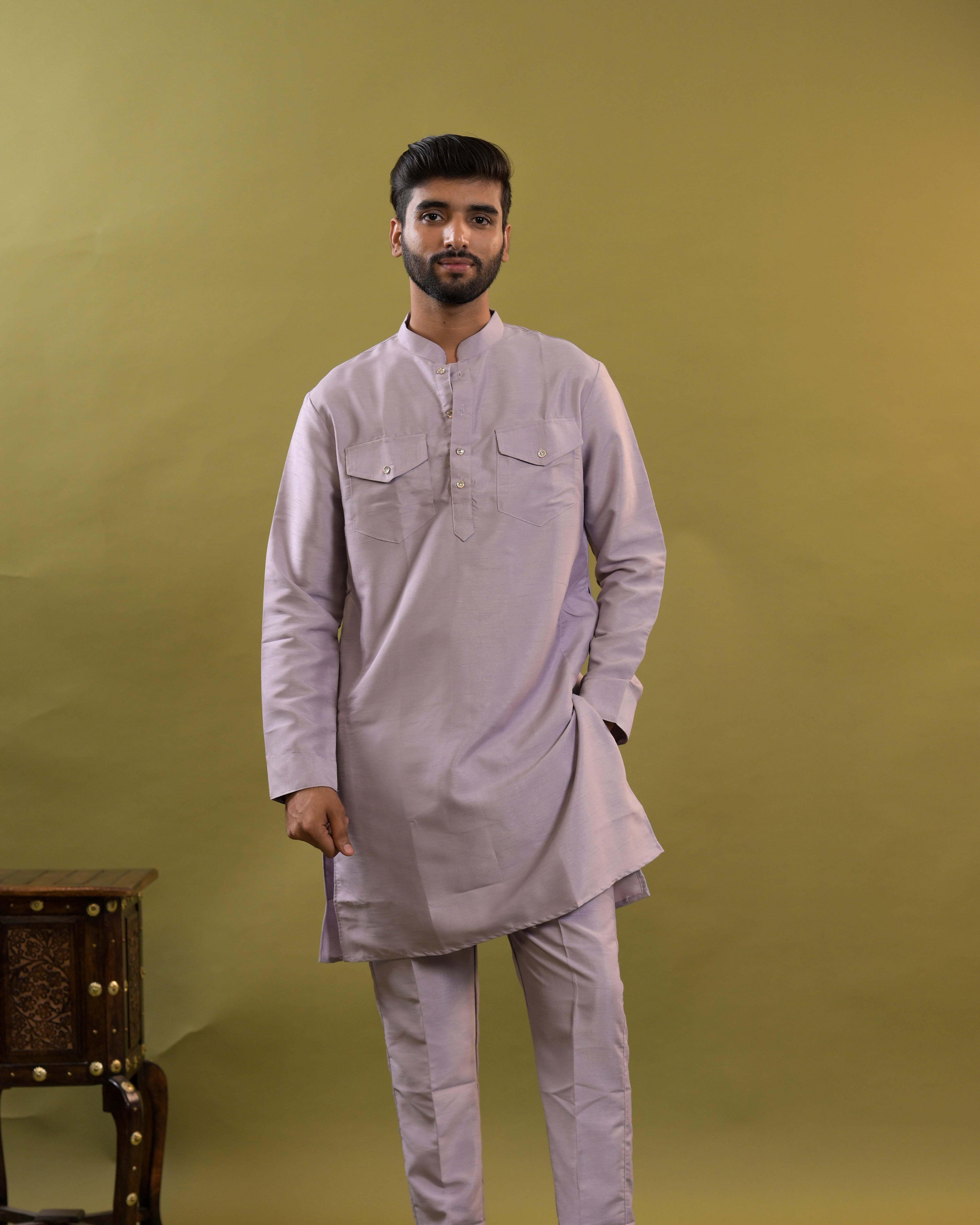 Silk Mens Kurta & Pants Set | Festive Outfit for men | Co-ord set for men | kurta for groom or groomsmen