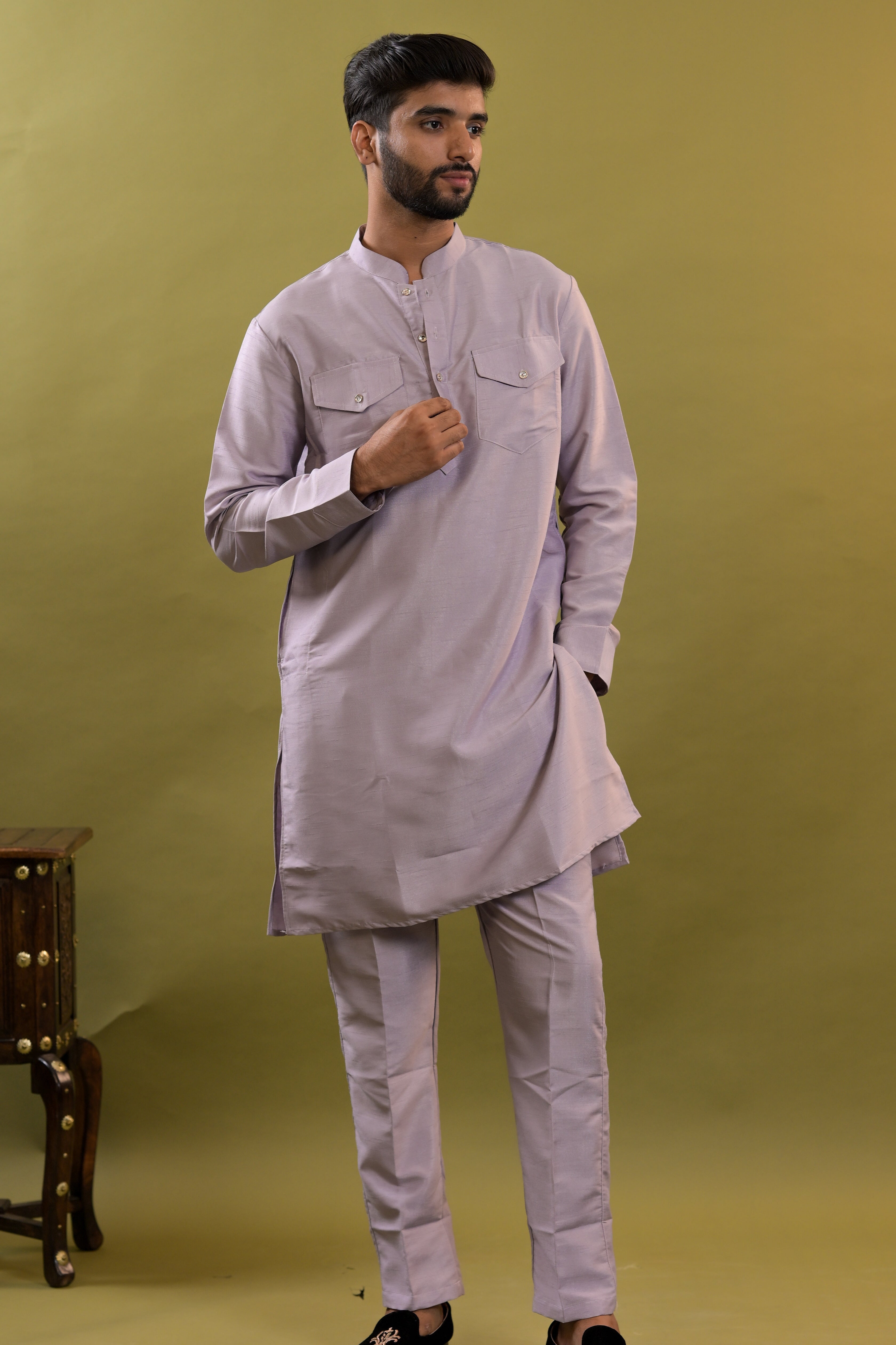 Silk Mens Kurta & Pants Set | Festive Outfit for men | Co-ord set for men | kurta for groom or groomsmen