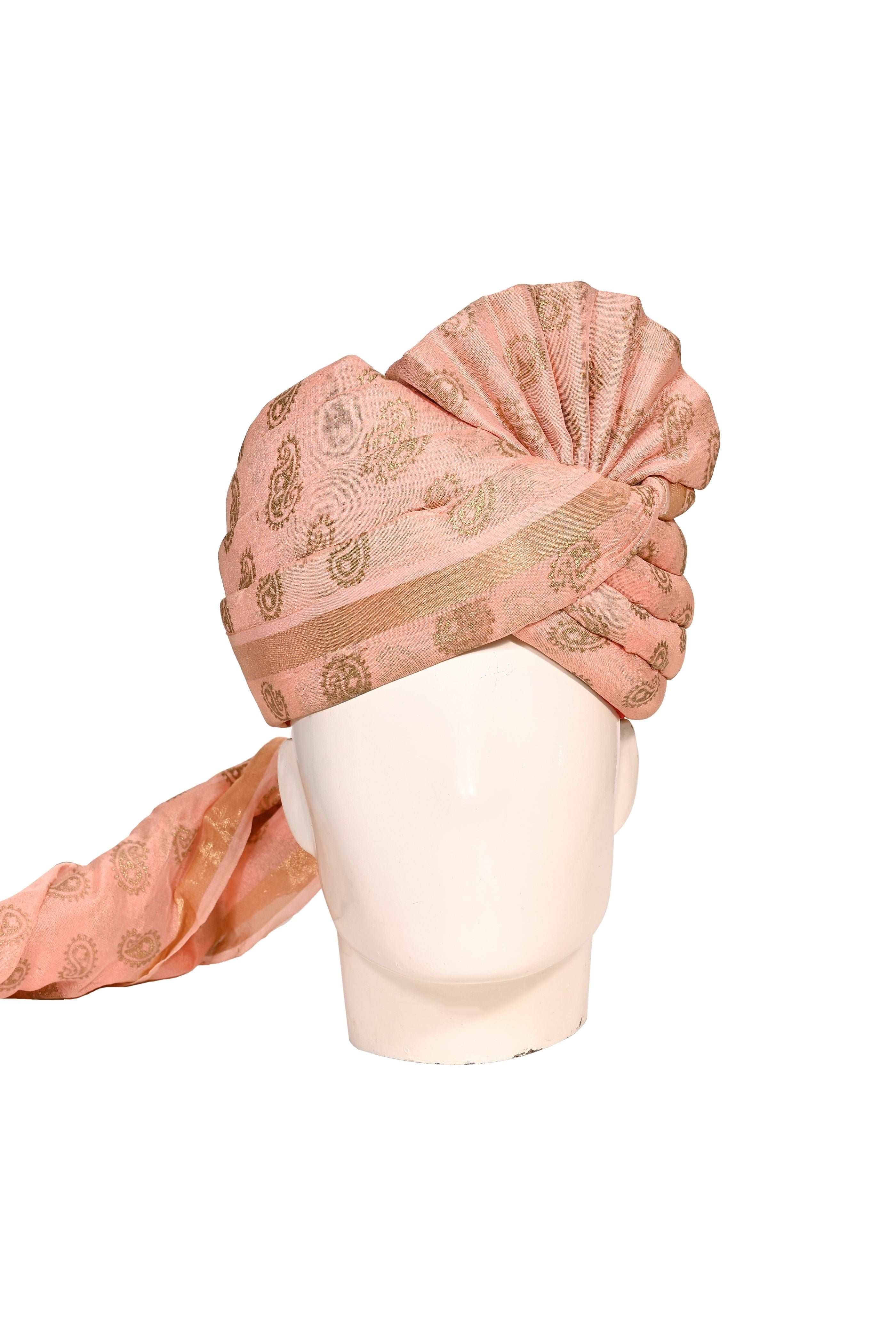 Traditional Readymade Fabric Cotton Silk Zari Printed Safa/wedding/bharati Safa  Pheta (Turban Safa) For Men For Wedding/marriage And Traditional Function