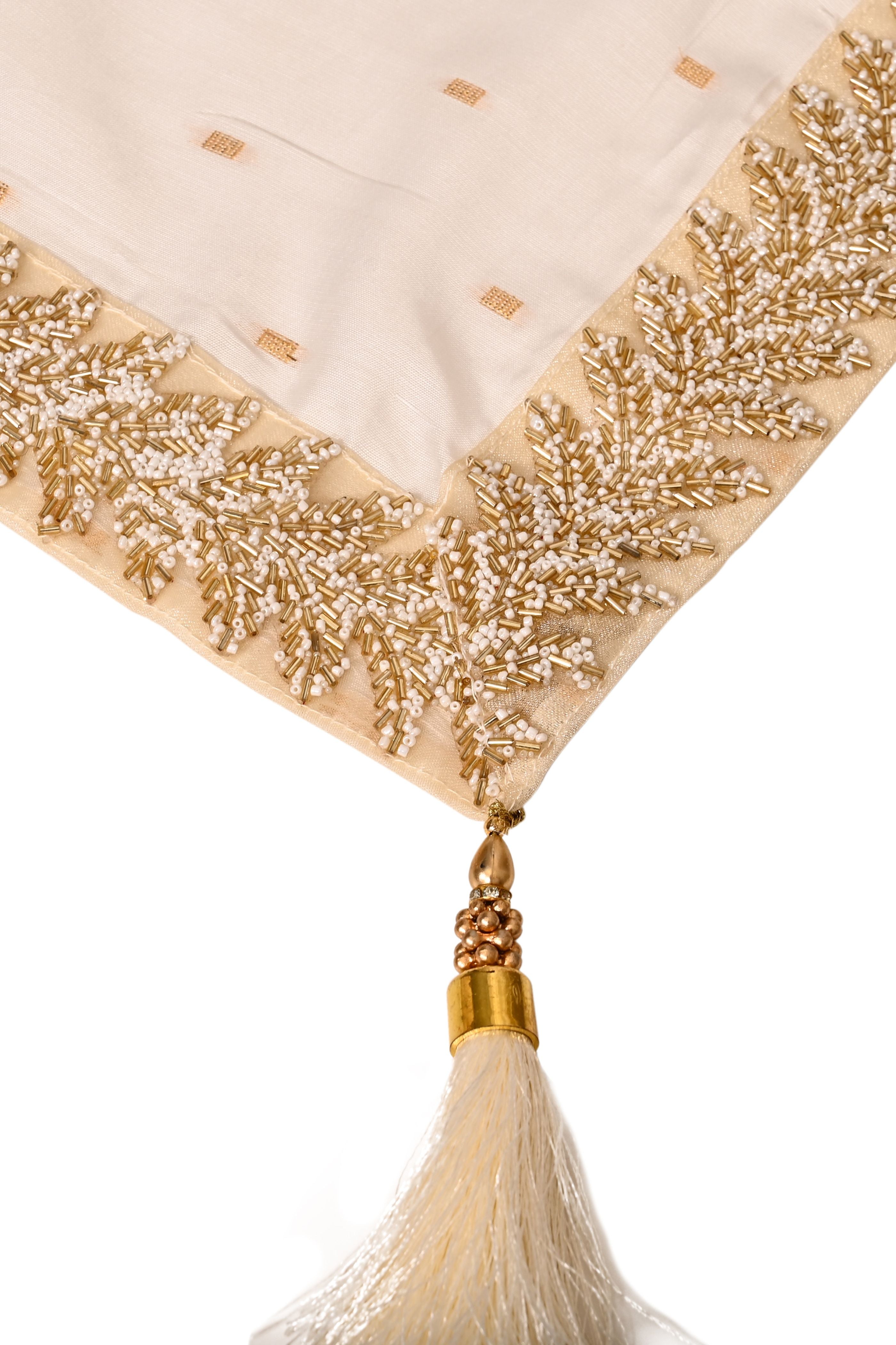 White Silk Stitched Handwork Border Safa/turban/pagri/pheta   Pheta (Turban Safa) And Dupatta For Men For Wedding/marriage And Traditional Function