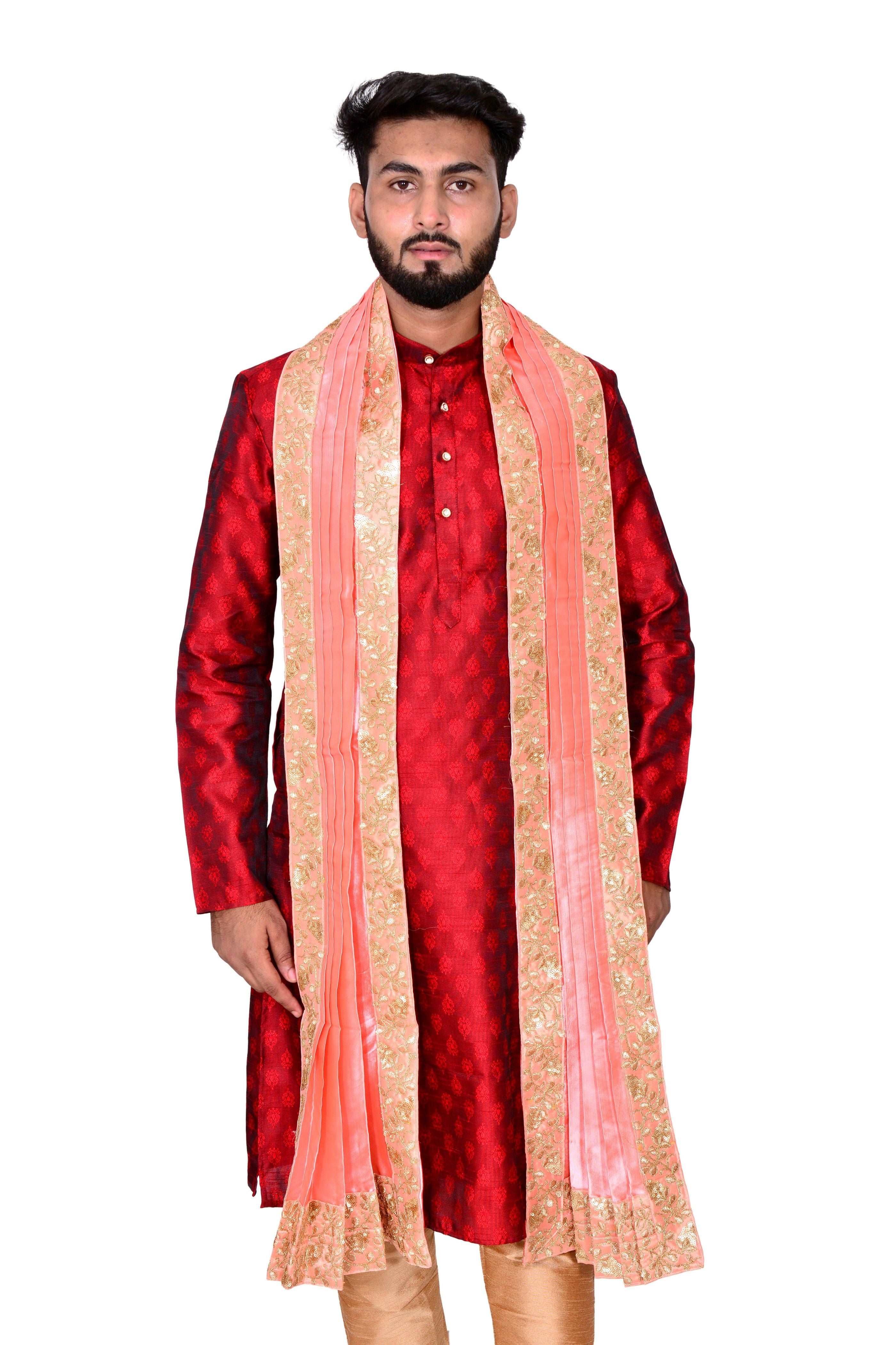 Silk Stole(Dupatta) For Sherwani For Wedding Purpose