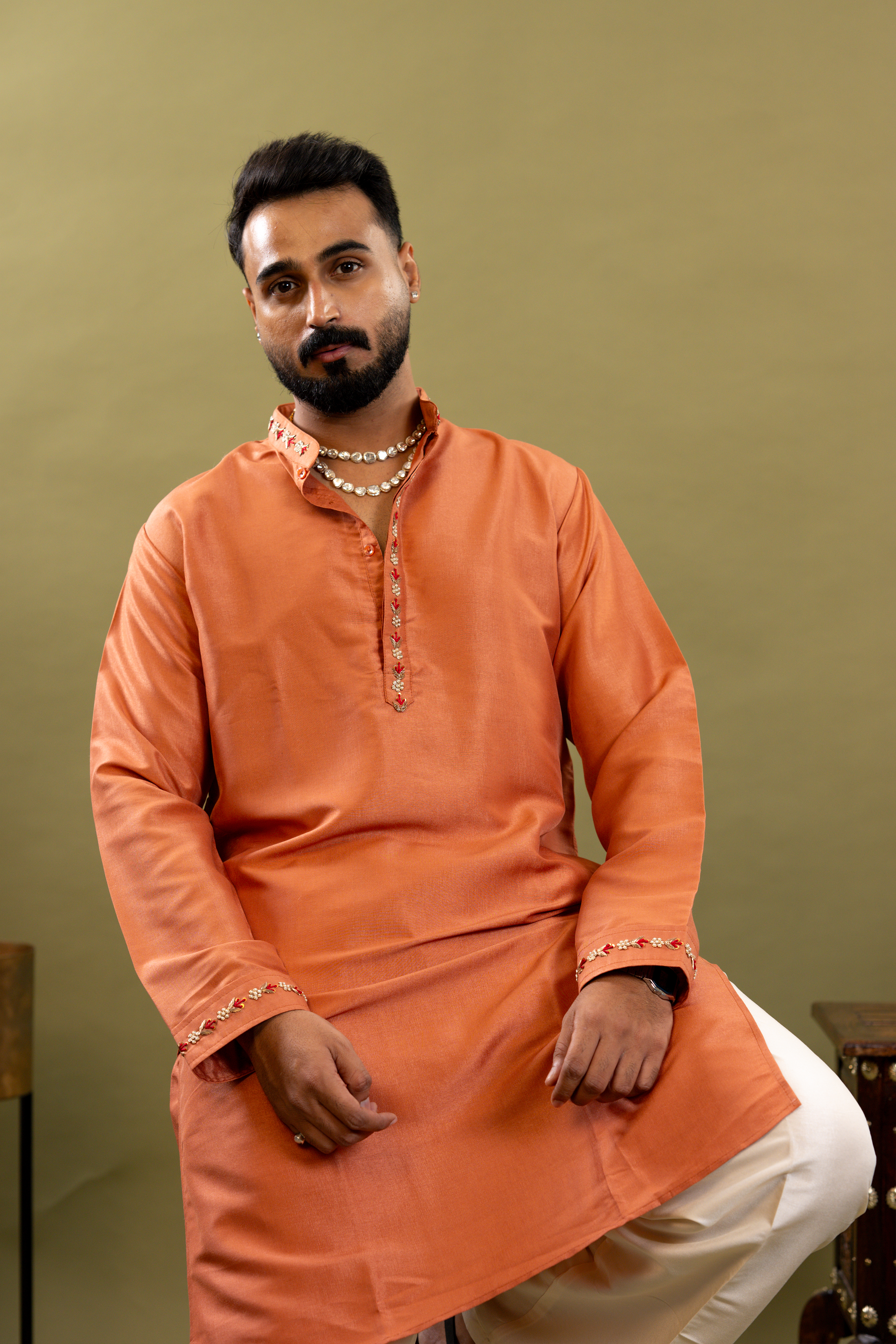 Handwork printed Mens Kurta & Pants Set | Festive Outfit for men | Wedding wear for men | kurta for groom or groomsmen