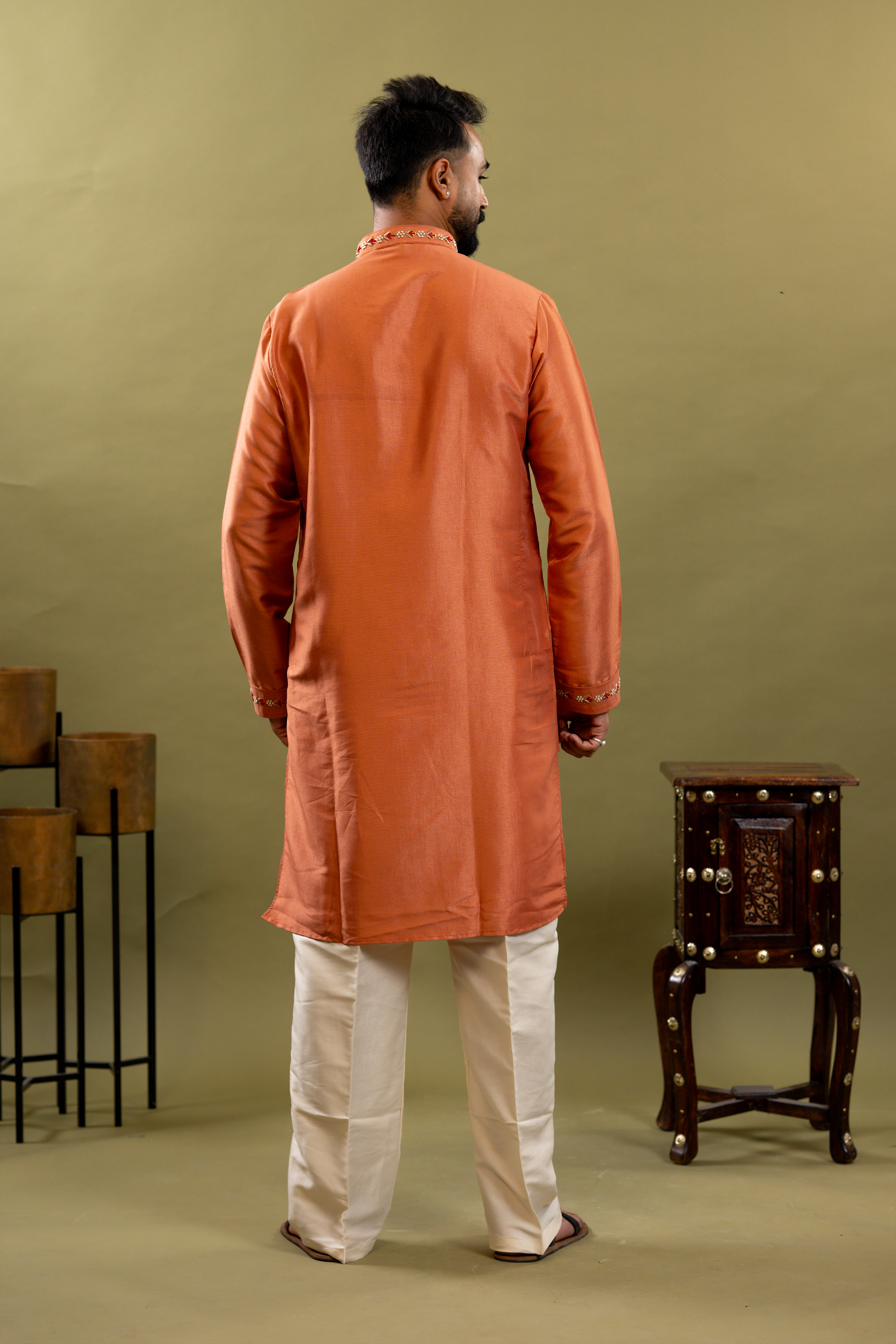 Handwork printed Mens Kurta & Pants Set | Festive Outfit for men | Wedding wear for men | kurta for groom or groomsmen