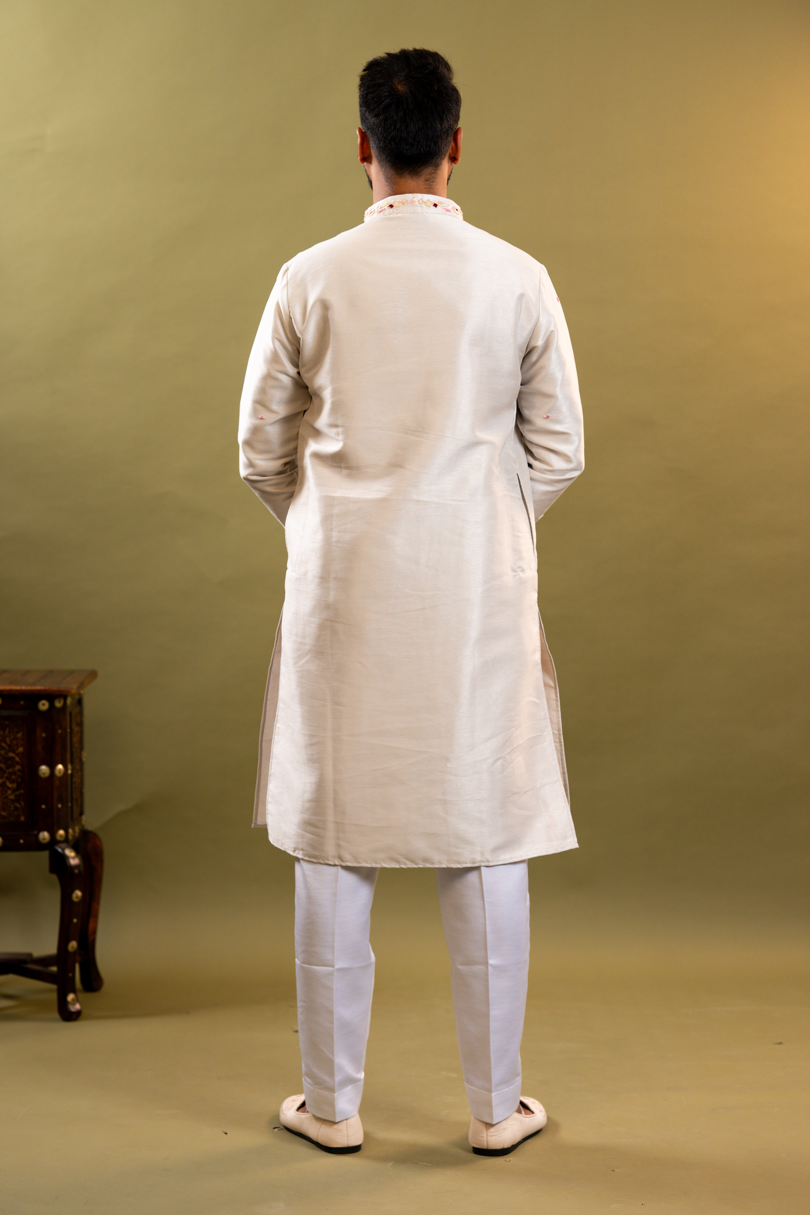 Silk Handwork Mens Kurta & Pants Set | shreenath ji handwork Festive Outfit for men | Wedding wear for men | kurta for groom or groomsmen