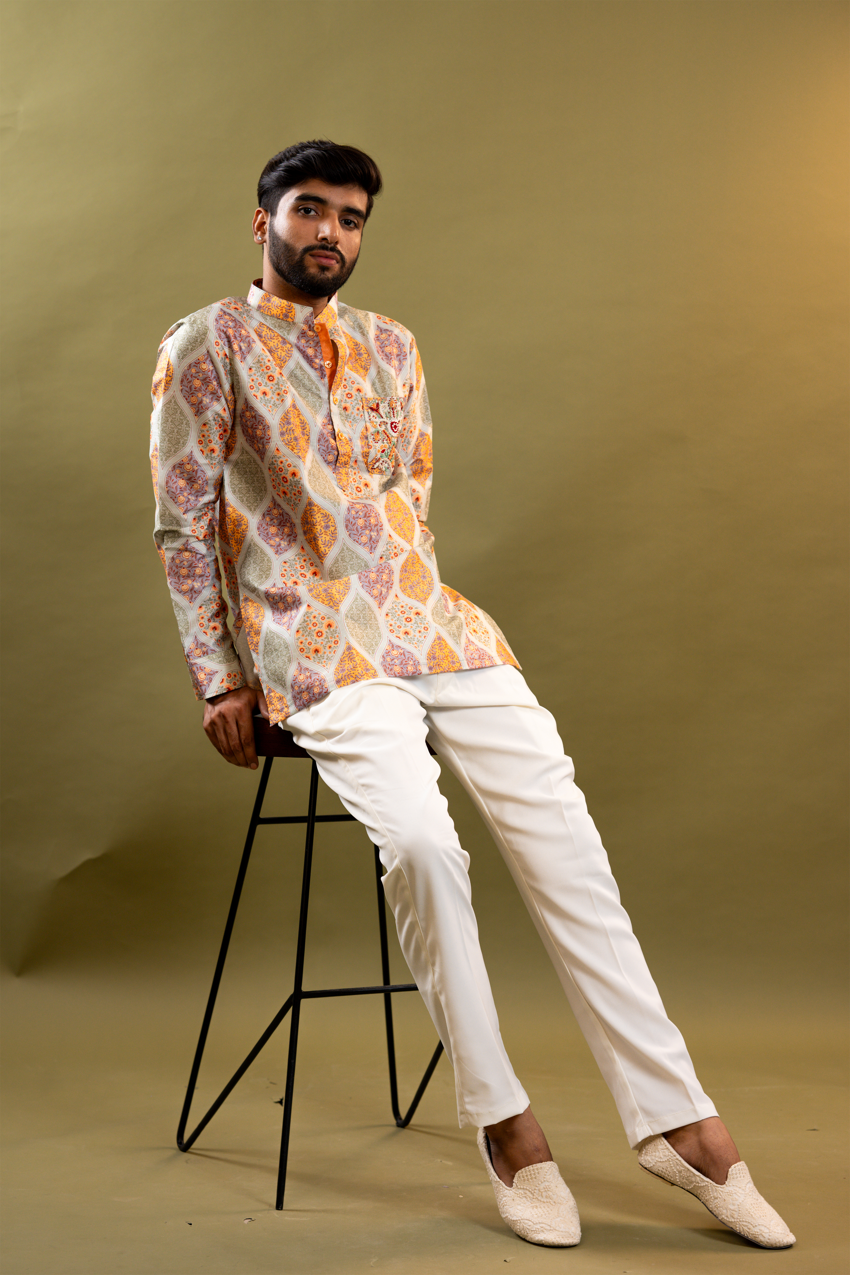 Handwork printed Mens Kurta & Pants Set | Festive Outfit for men | Wedding wear for men | kurta for groom or groomsmen