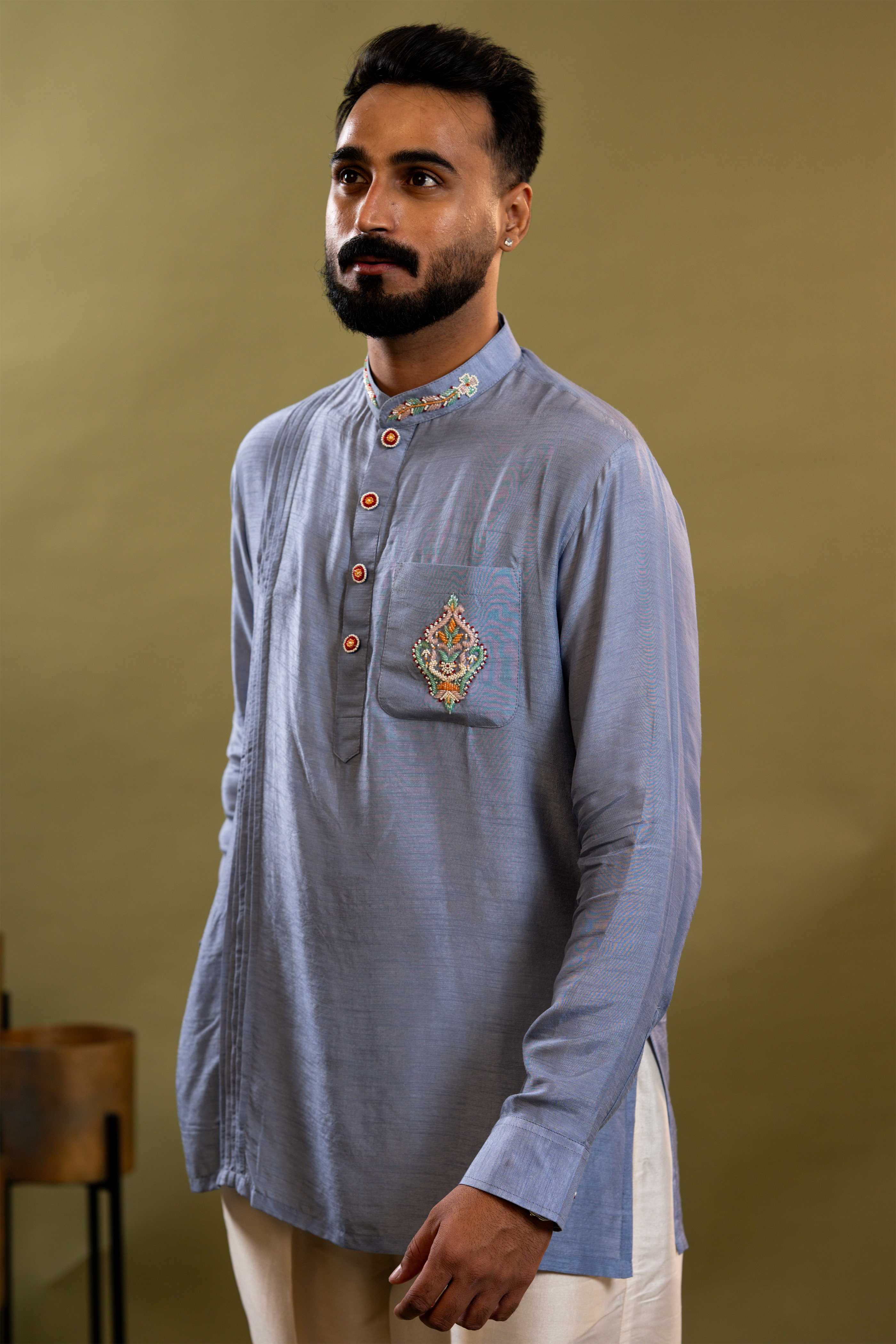 Handwork Thread Mens Kurta & Pants Set | Festive Outfit for men | Groom or Groomsmen outfit