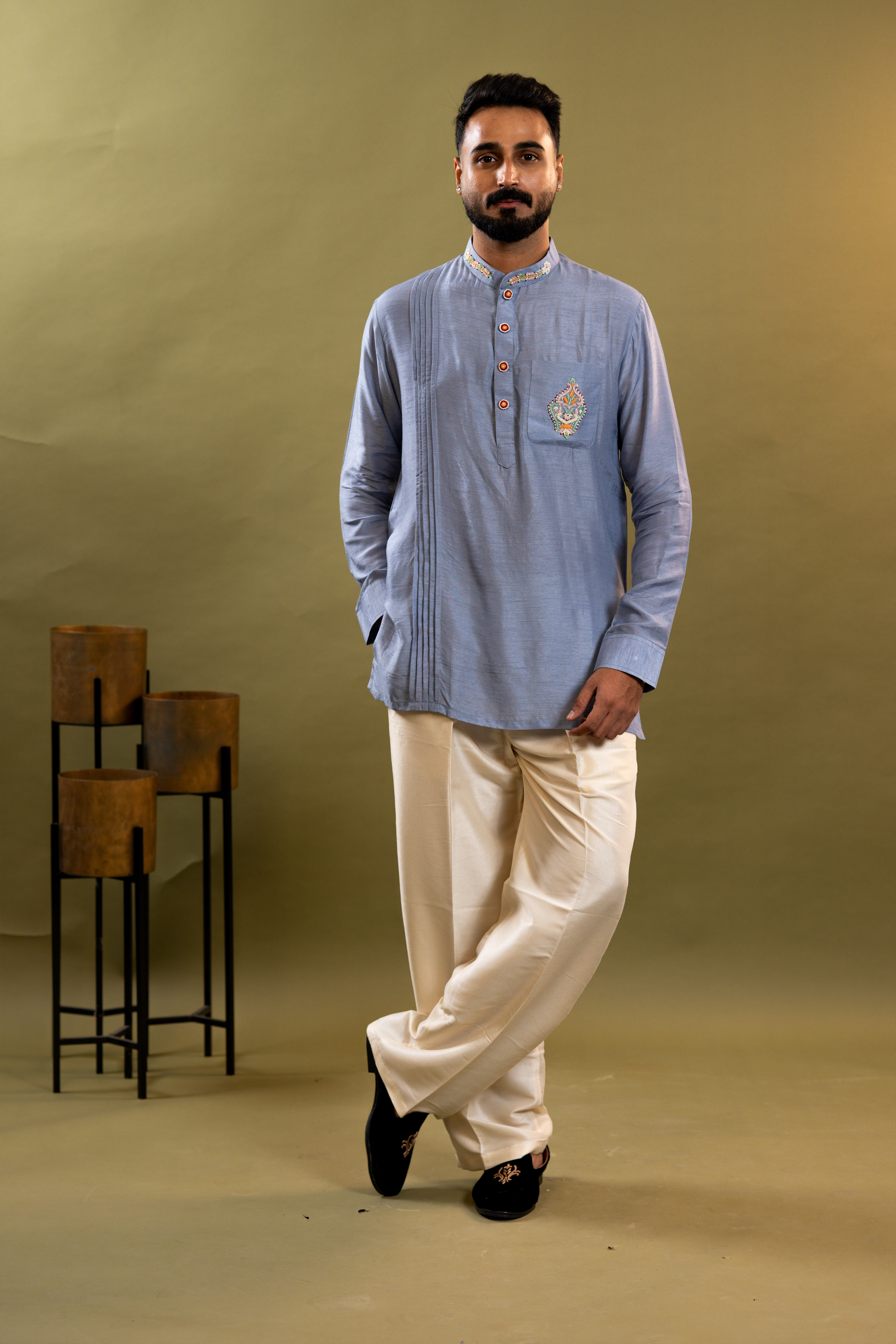 Handwork Thread Mens Kurta & Pants Set | Festive Outfit for men | Groom or Groomsmen outfit