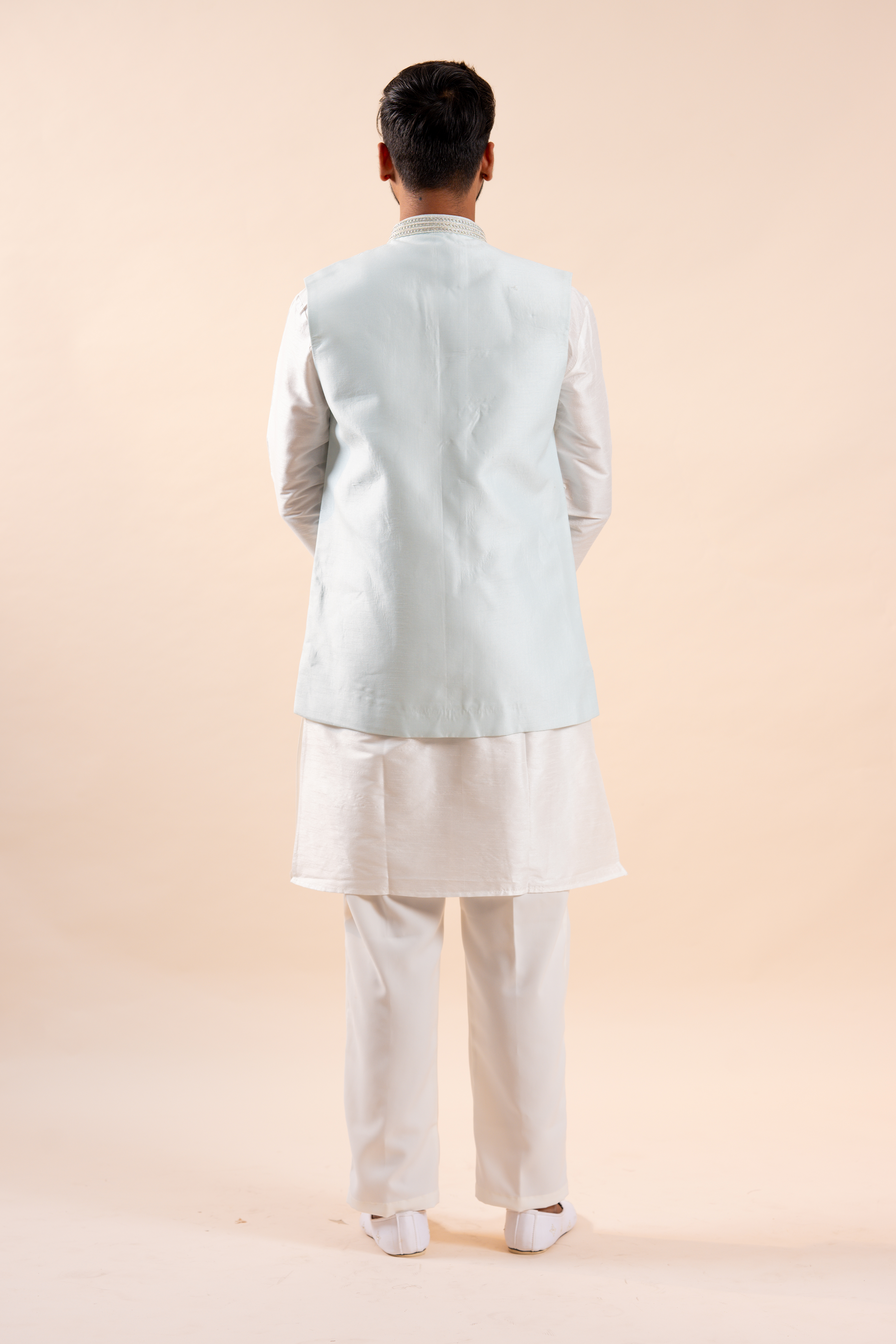 Handwork Nehru Jacket with kurta pyjama set For Men | Modi Jacket 3 piece set | Indian wedding wear outfits | waistcoat | kurta pant with jacket