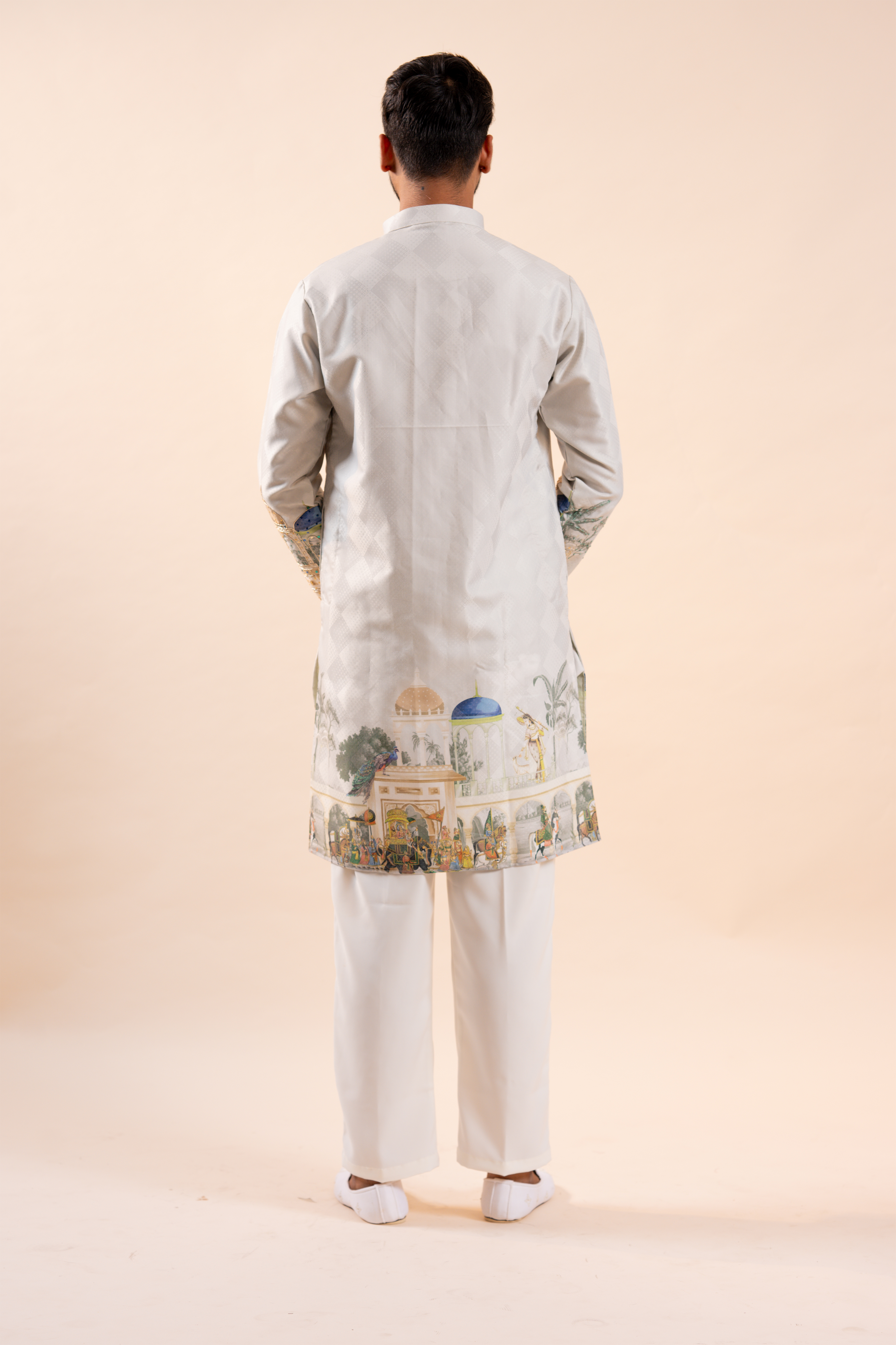 Silk Handwork Mens Kurta & Pants Set | Festive Outfit for men | Wedding wear for men | kurta for groom or groomsmen