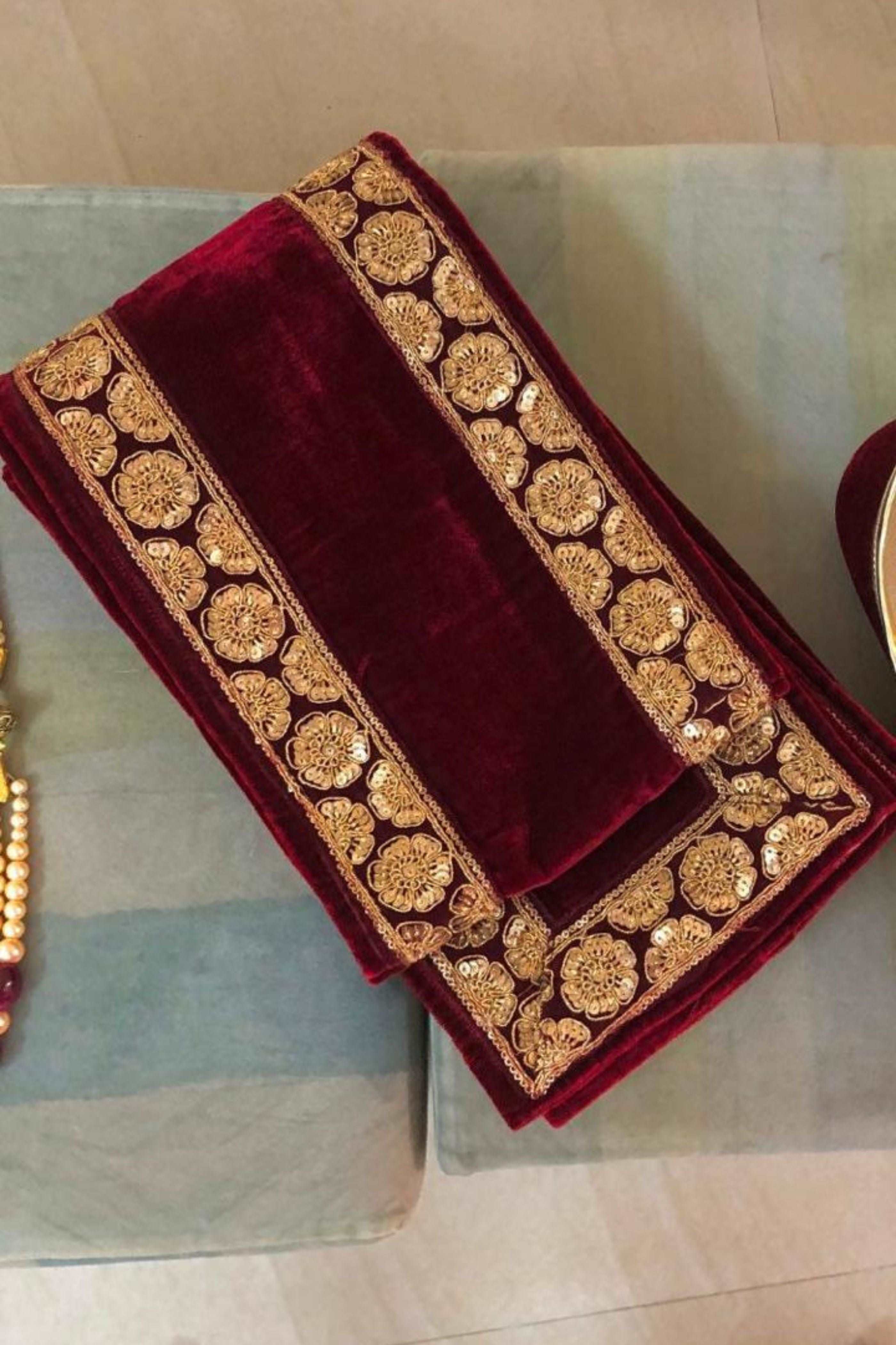 Velvet Stole (Dupatta) For Traditional Men’s Wear (Sherwani) For Wedding Purpose, Festive Purpose, Reception, Marriage Anniversary