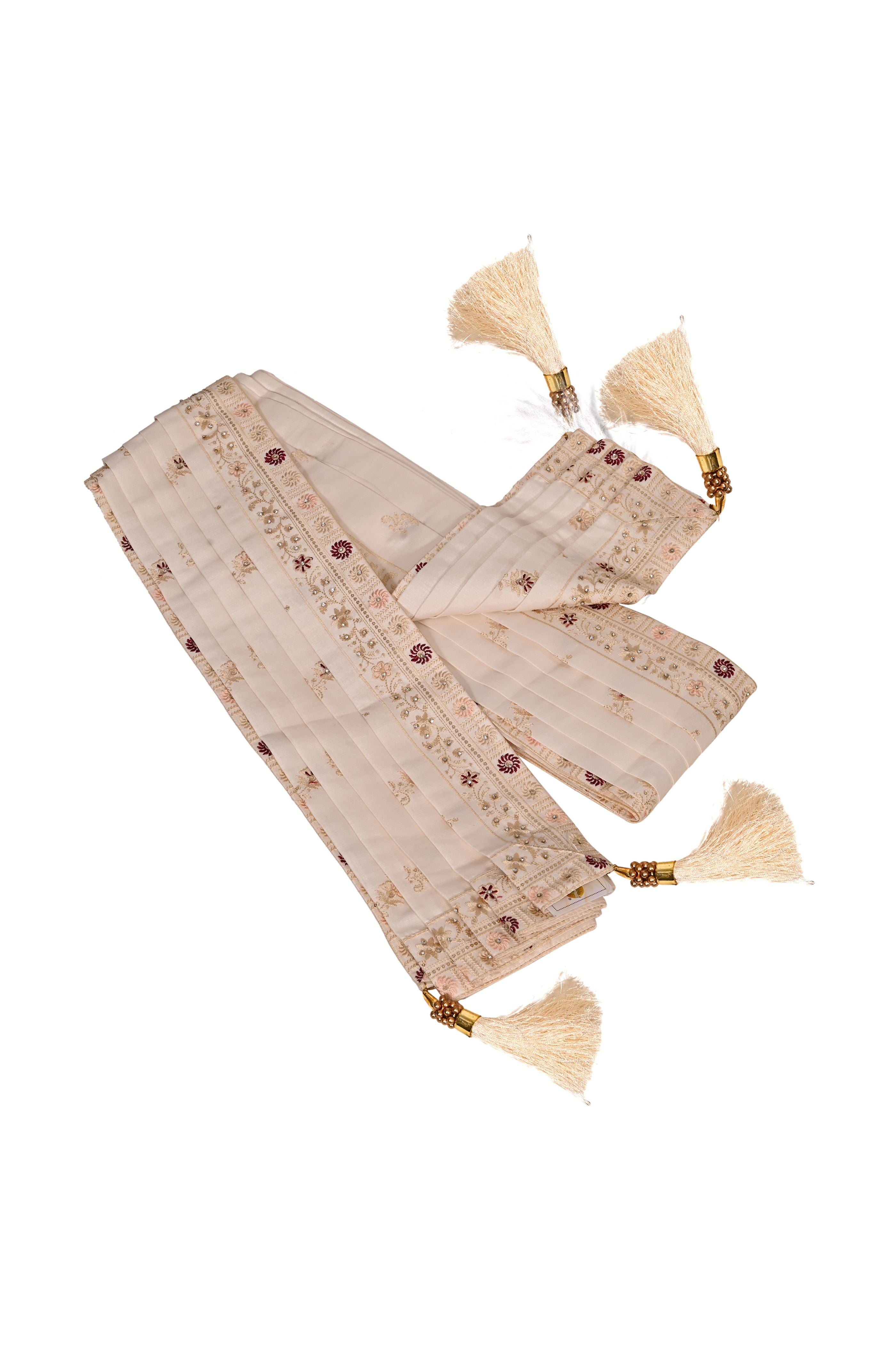 White Silk Stitched Handwork Border Safa/turban/pagri/pheta   Pheta (Turban Safa) And Dupatta For Men For Wedding/marriage And Traditional Function