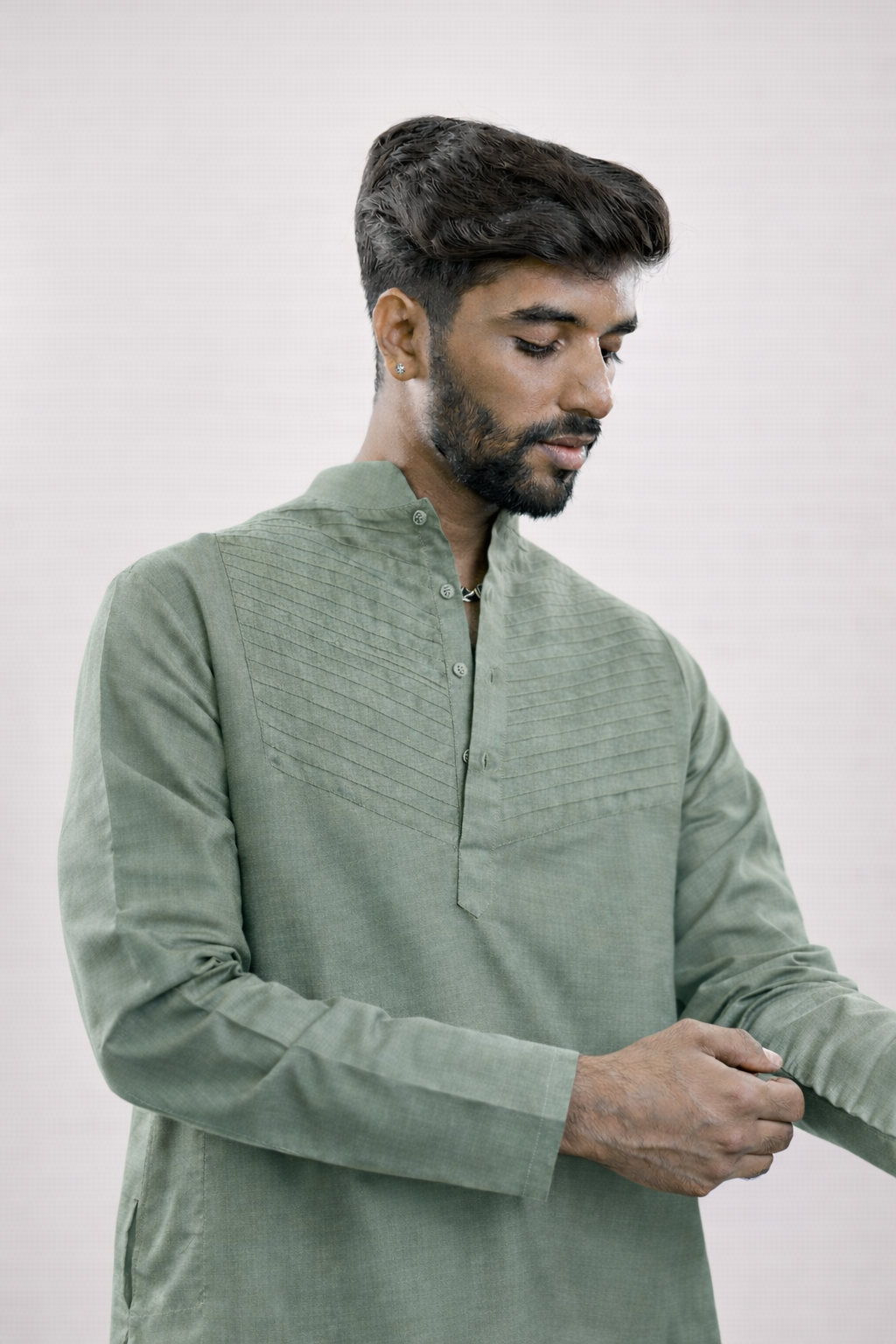 Men's Silk handwork Kurta & pants Set | groom or groomsmen wear | festive kurta