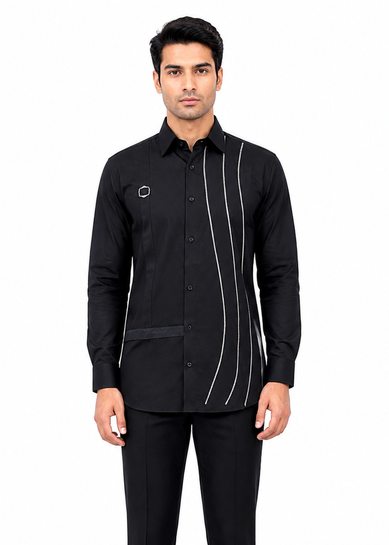 Designer Shirt for Men | Lachka Fabric | Party, Sangeet, Cocktail & Wedding Guest Shirt | RichArt