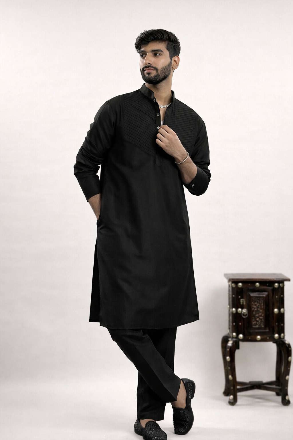 Men's Silk handwork Kurta & pants Set | groom or groomsmen wear | festive kurta