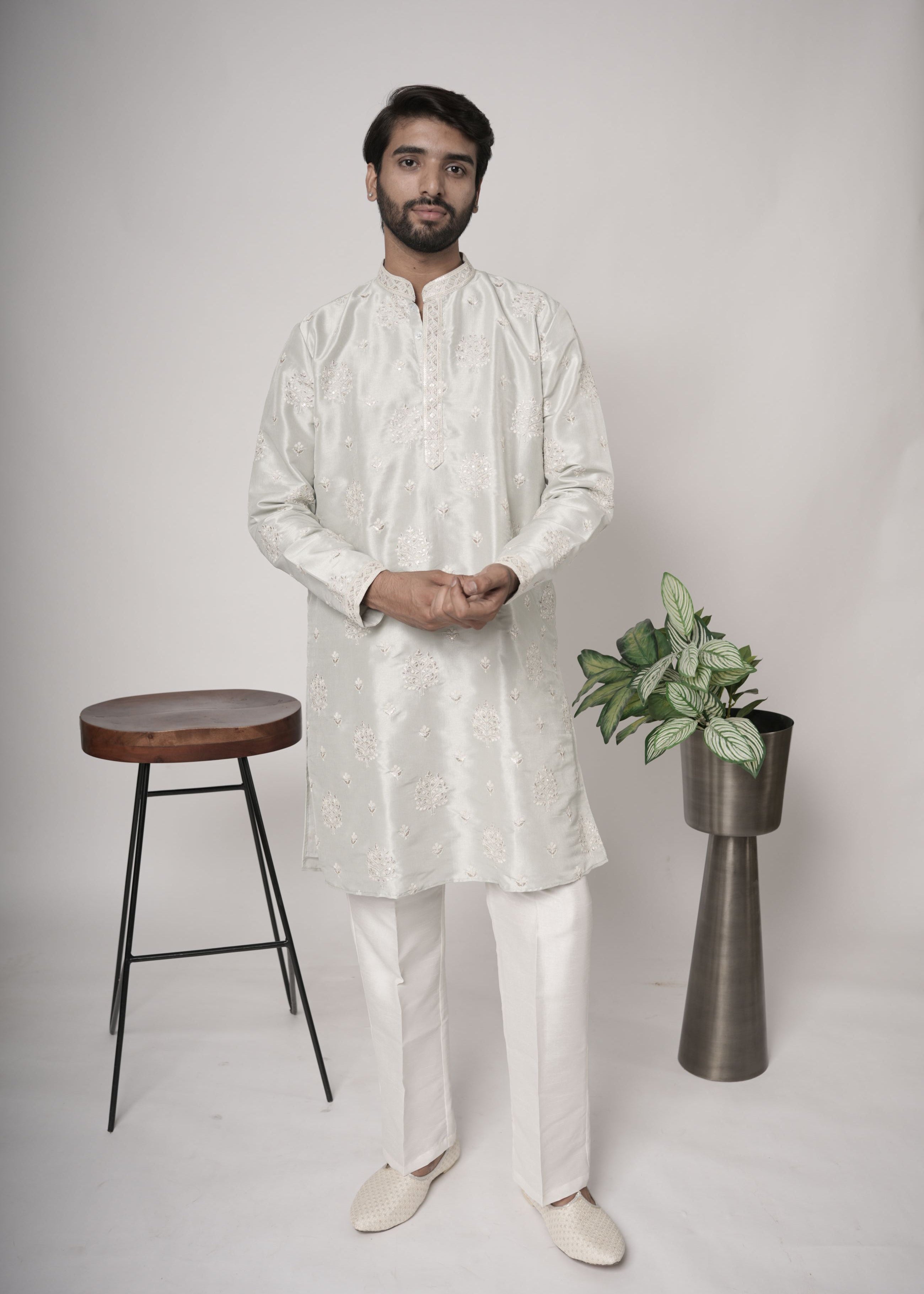 Handwork Mens Kurta & Pants Set | Festive Outfit for men | Groom or Groomsmen outfit