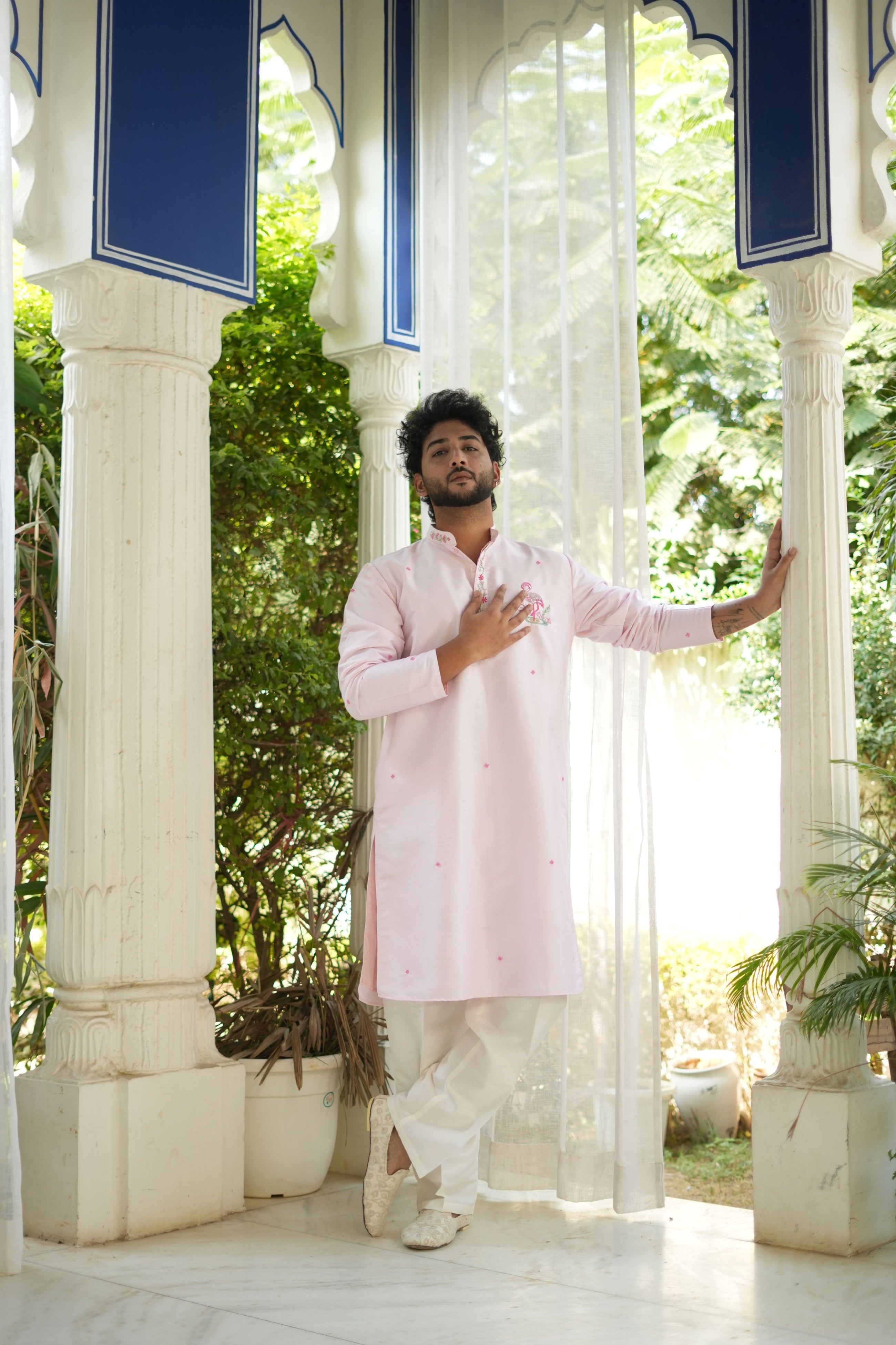 Handwork Mens Kurta & Pants Set | Festive Outfit for men | Groom or Groomsmen outfit