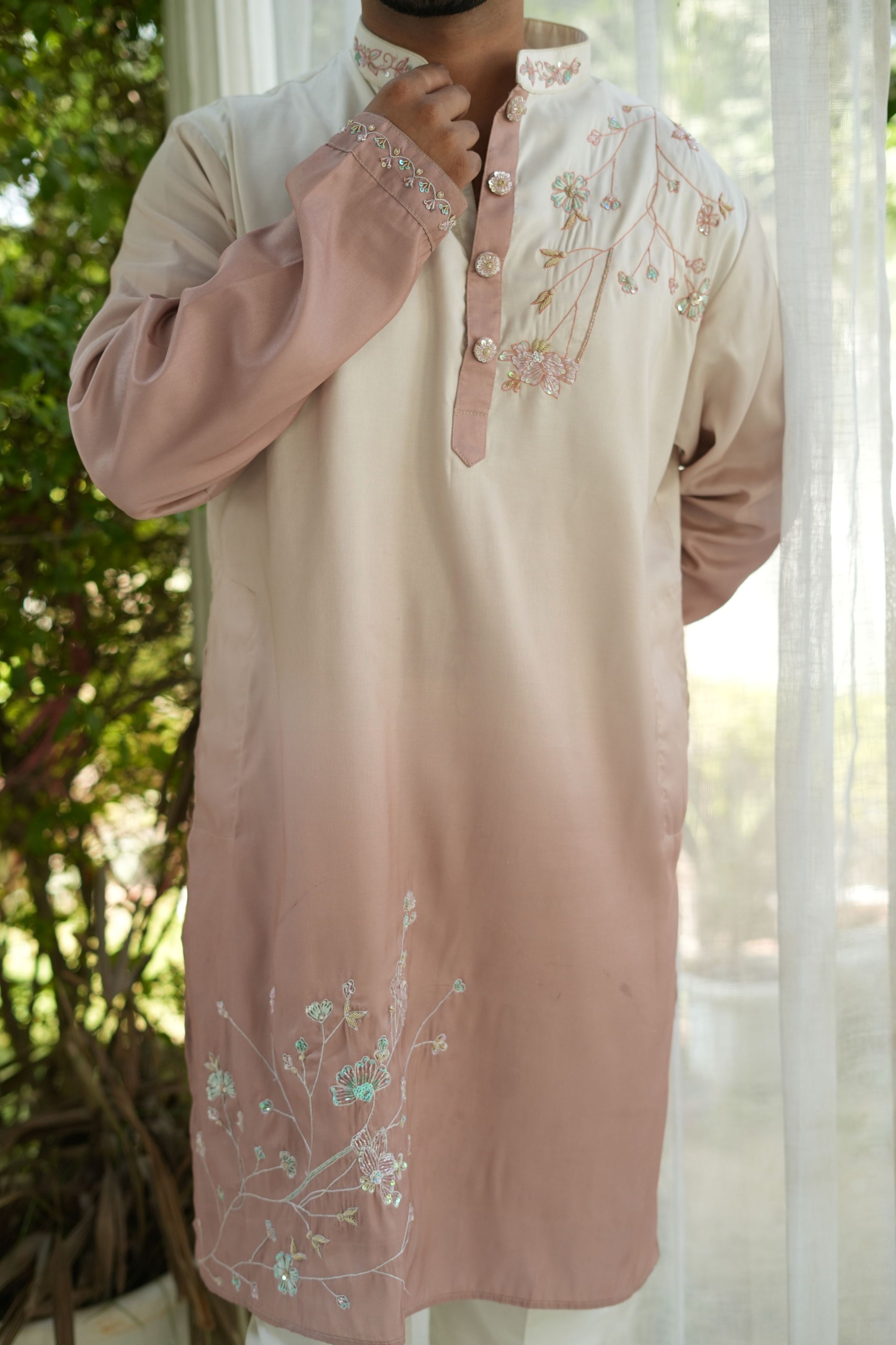 Handwork Mens Kurta & Pants Set | Festive Outfit for men | Groom or Groomsmen outfit