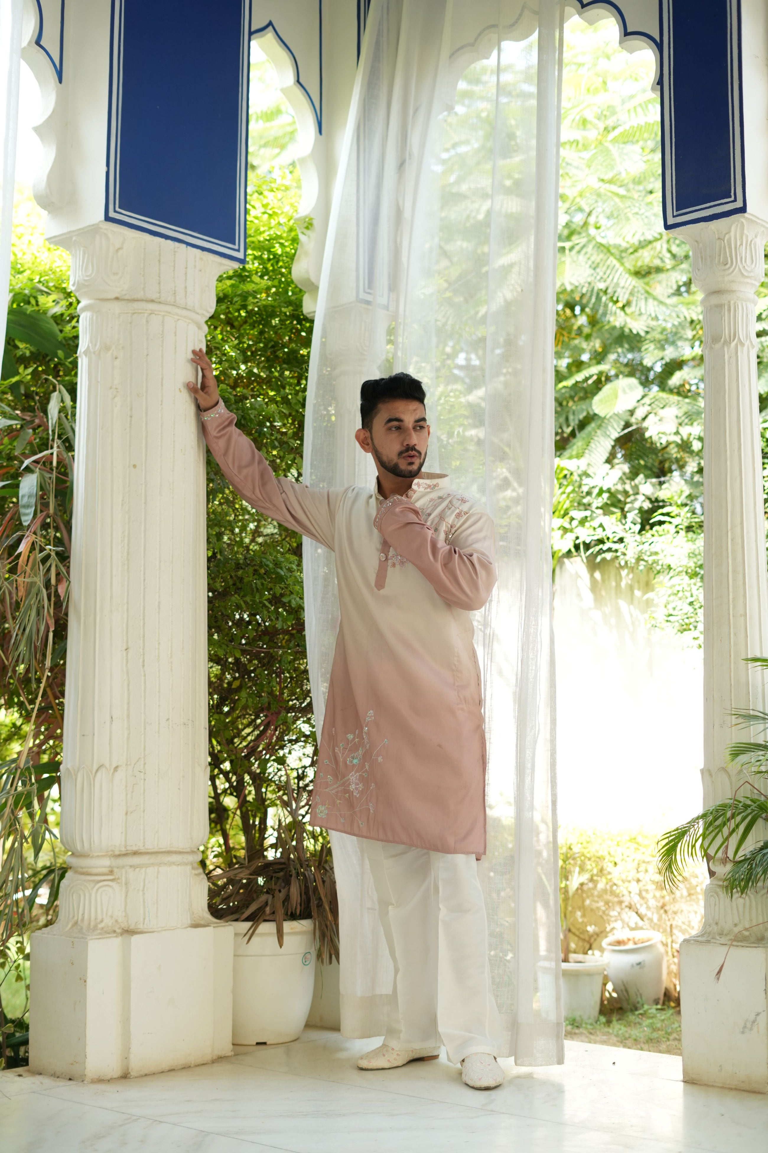 Handwork Mens Kurta & Pants Set | Festive Outfit for men | Groom or Groomsmen outfit