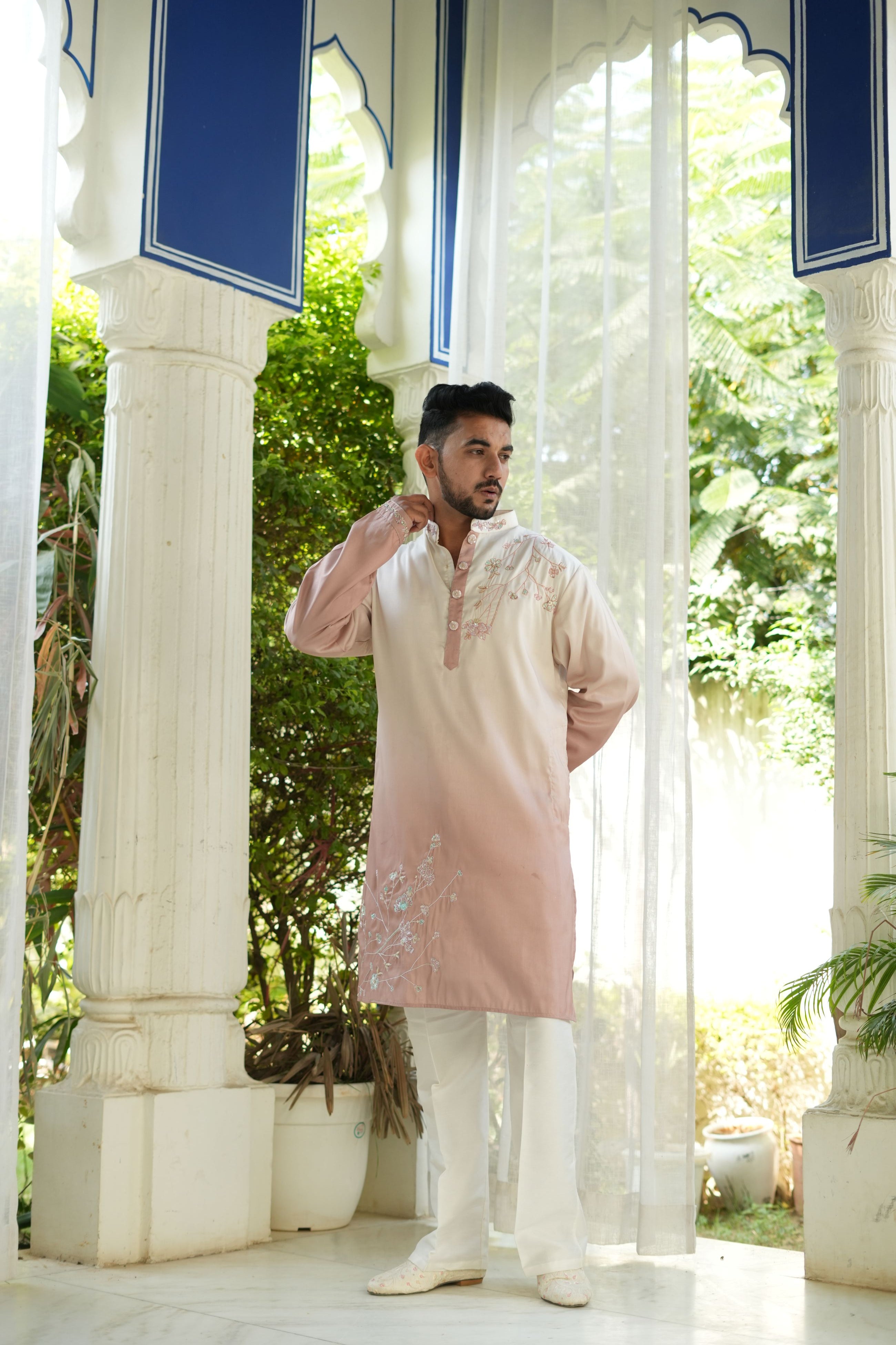 Handwork Mens Kurta & Pants Set | Festive Outfit for men | Groom or Groomsmen outfit