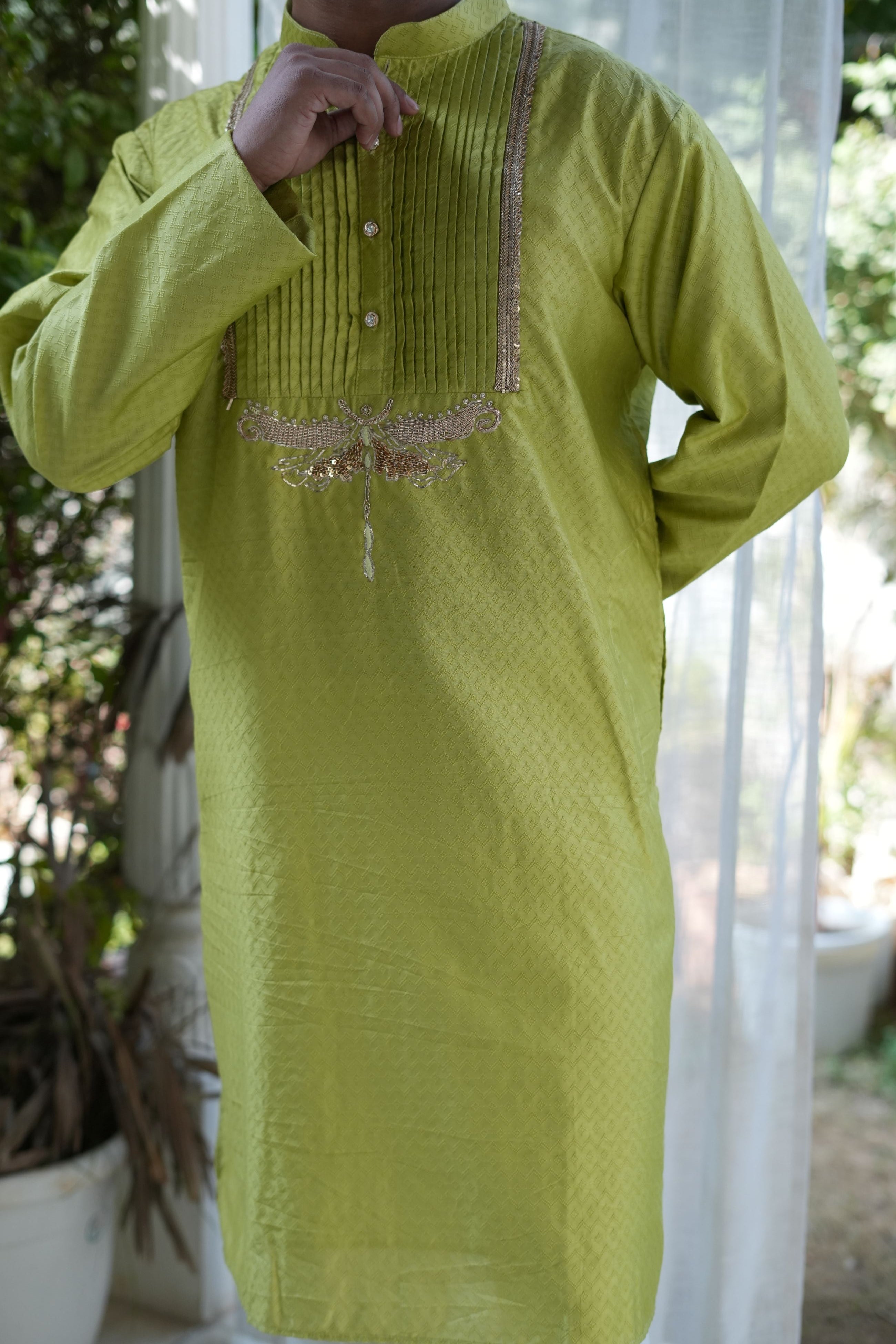Handwork Mens Kurta & Pants Set | Festive Outfit for men | Groom or Groomsmen outfit