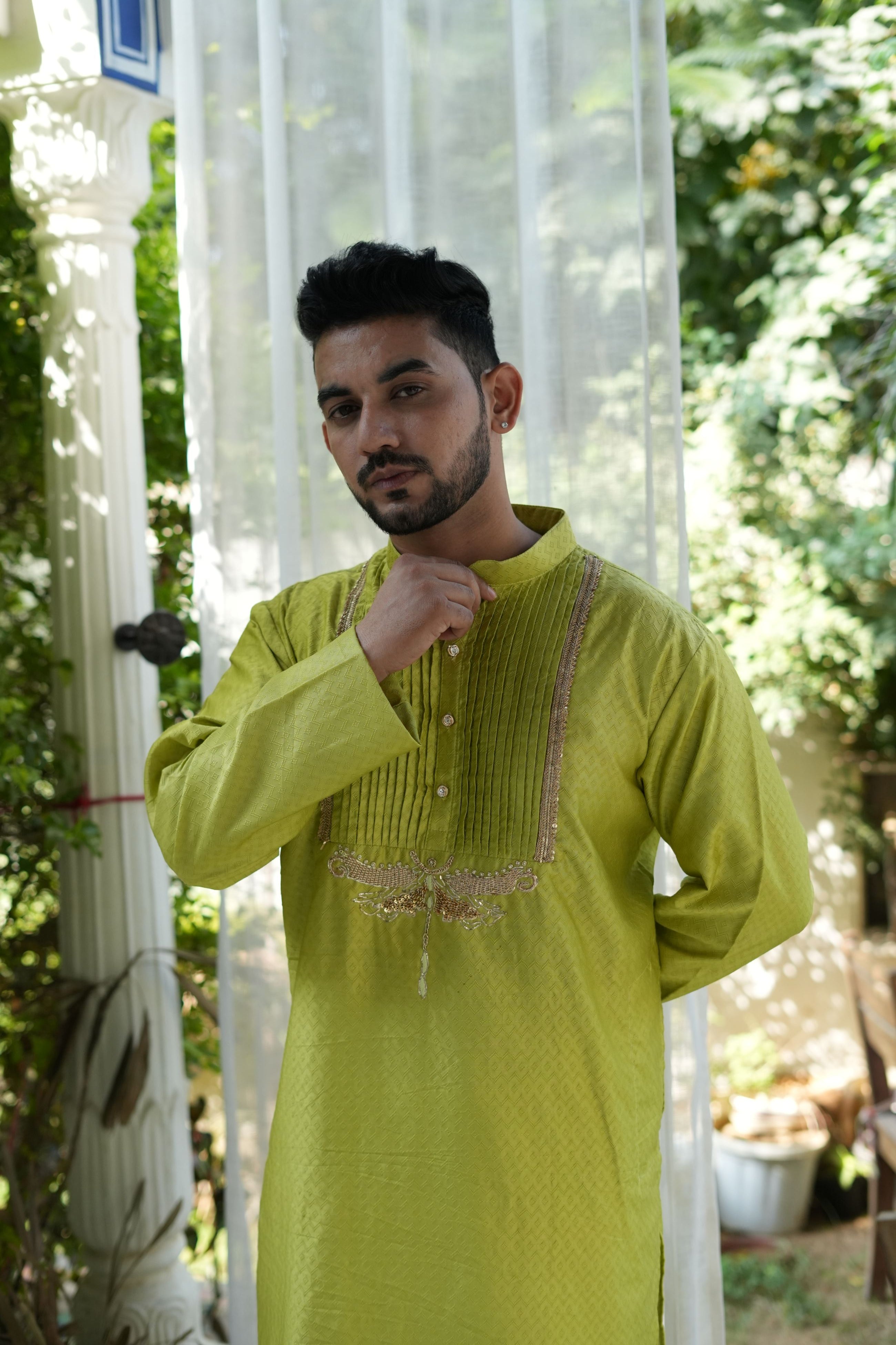 Handwork Mens Kurta & Pants Set | Festive Outfit for men | Groom or Groomsmen outfit