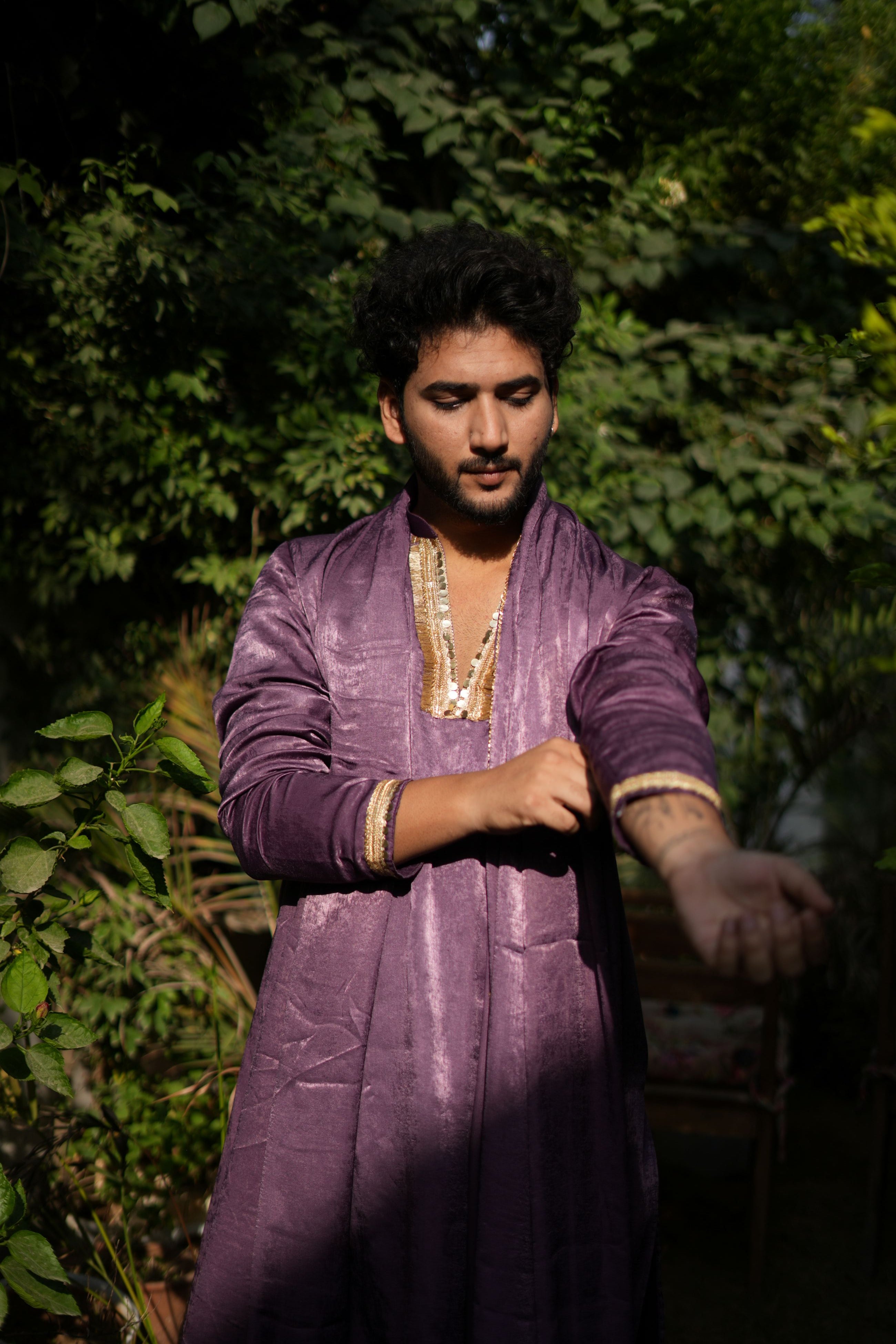 Handwork Mens Kurta & Pants Set with dupatta | Festive Outfit for men | Groom or Groomsmen outfit