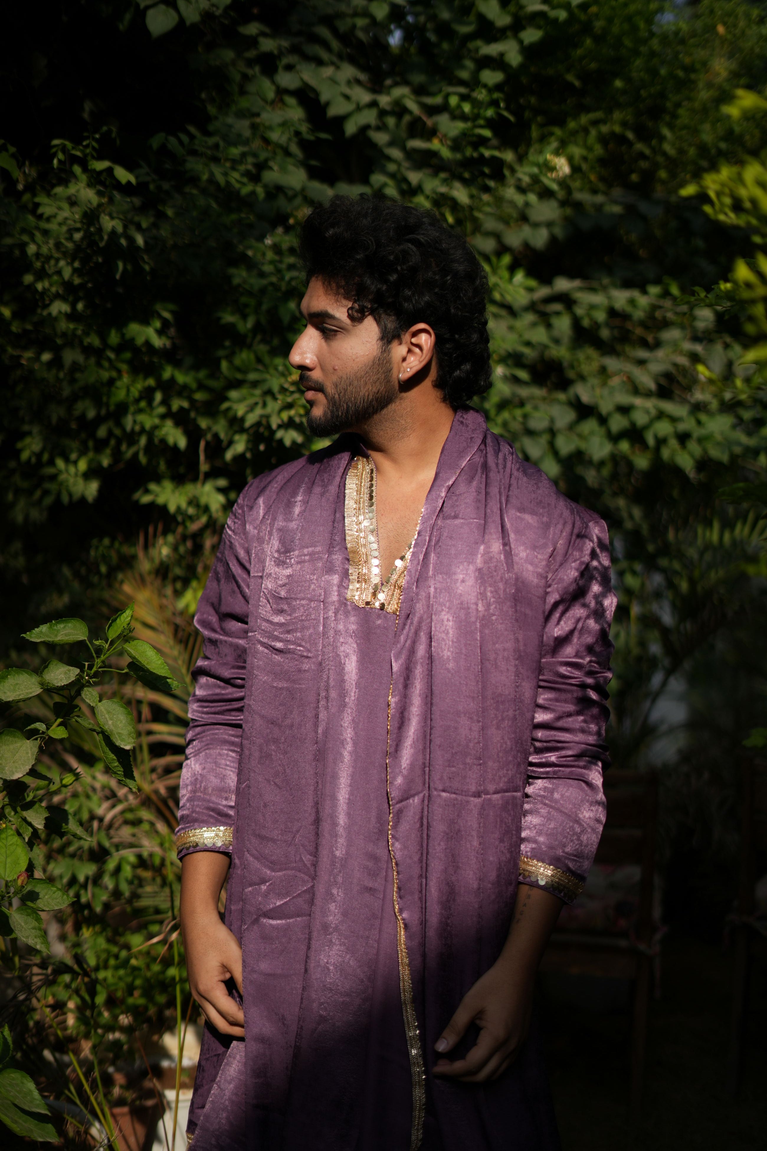Handwork Mens Kurta & Pants Set with dupatta | Festive Outfit for men | Groom or Groomsmen outfit