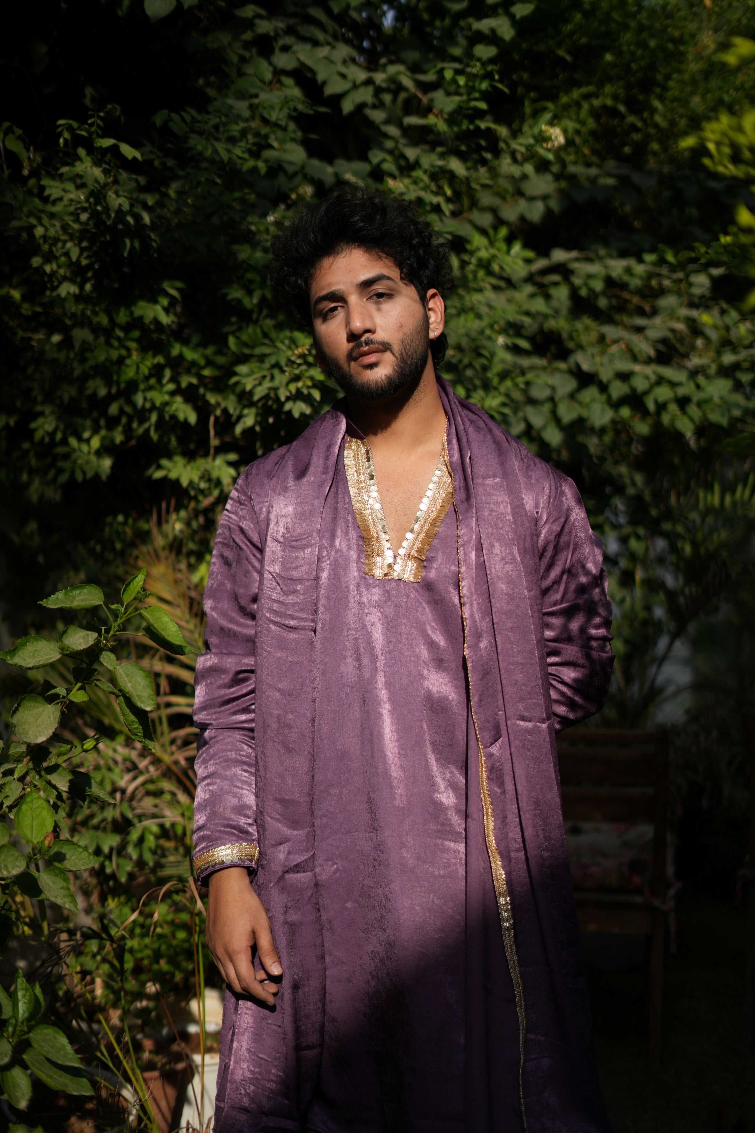 Handwork Mens Kurta & Pants Set with dupatta | Festive Outfit for men | Groom or Groomsmen outfit