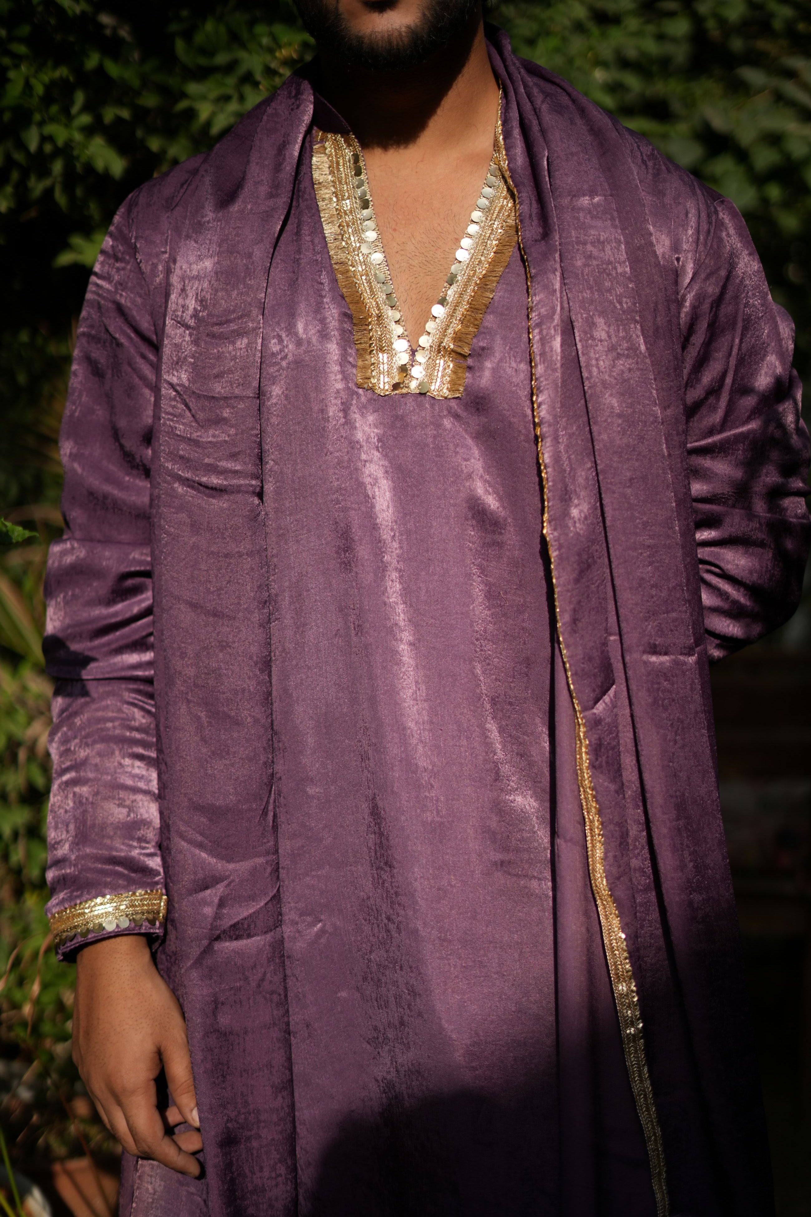 Handwork Mens Kurta & Pants Set with dupatta | Festive Outfit for men | Groom or Groomsmen outfit
