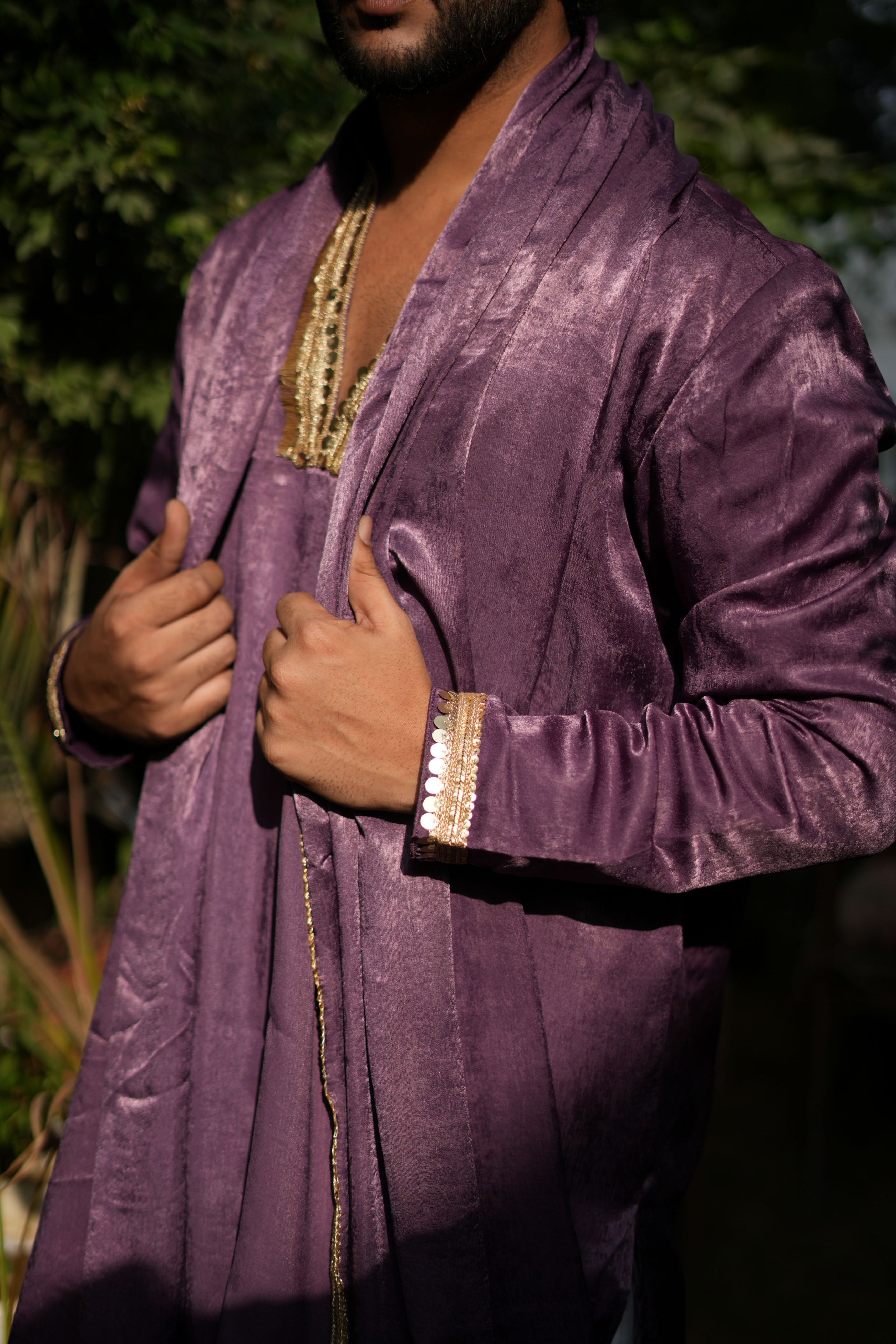 Handwork Mens Kurta & Pants Set with dupatta | Festive Outfit for men | Groom or Groomsmen outfit
