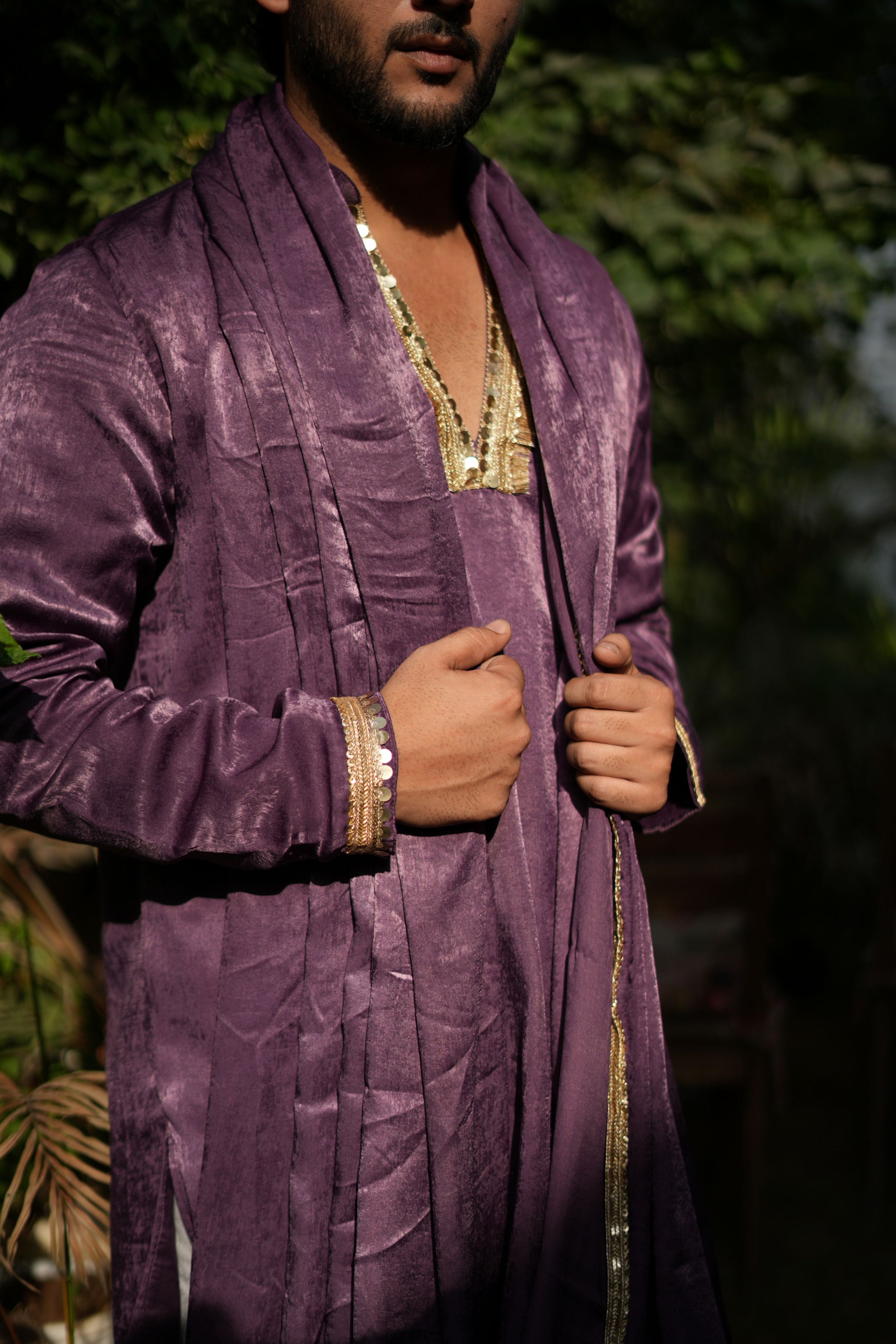 Handwork Mens Kurta & Pants Set with dupatta | Festive Outfit for men | Groom or Groomsmen outfit