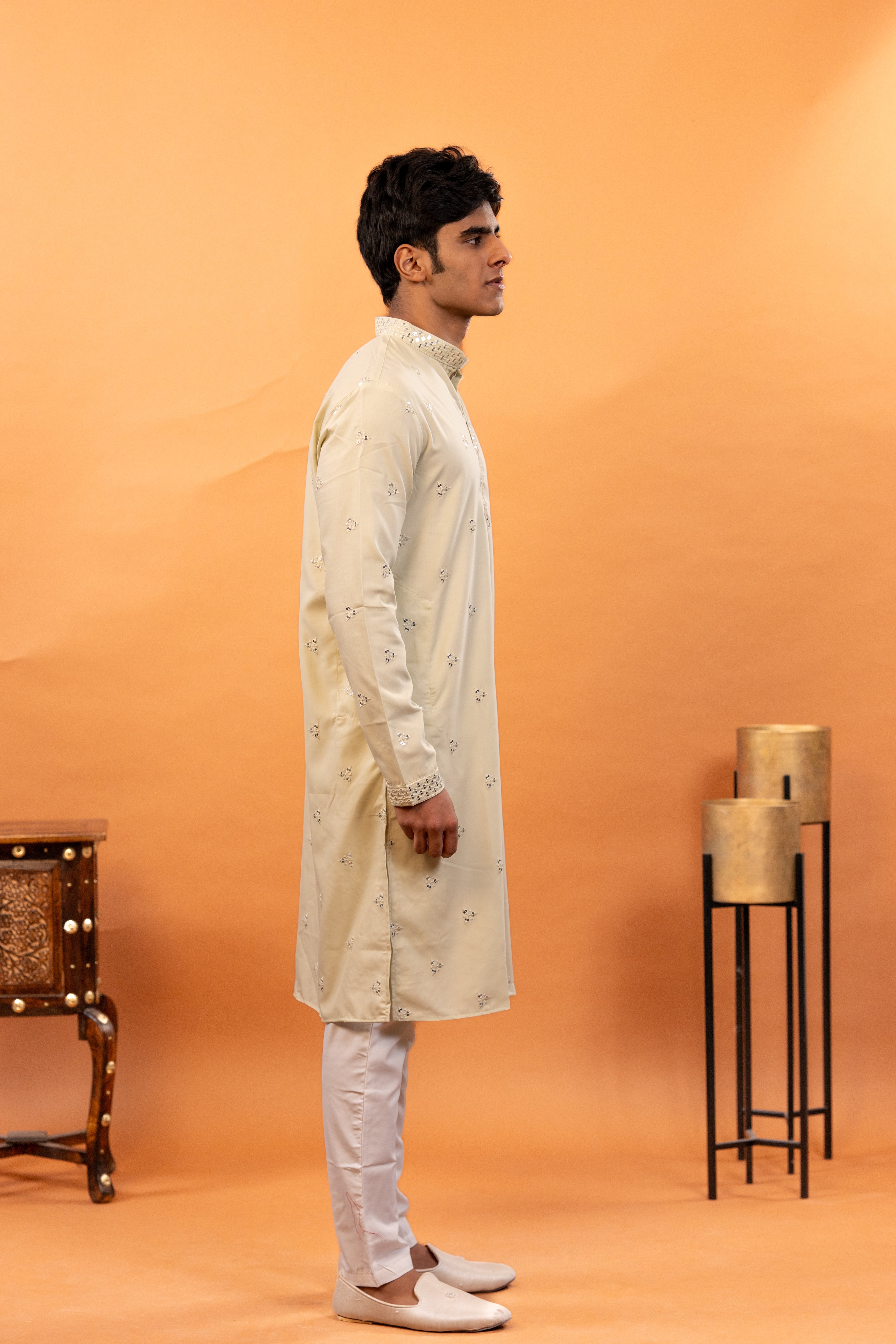 Men's Handwork Silk handwork Kurta & pants Set