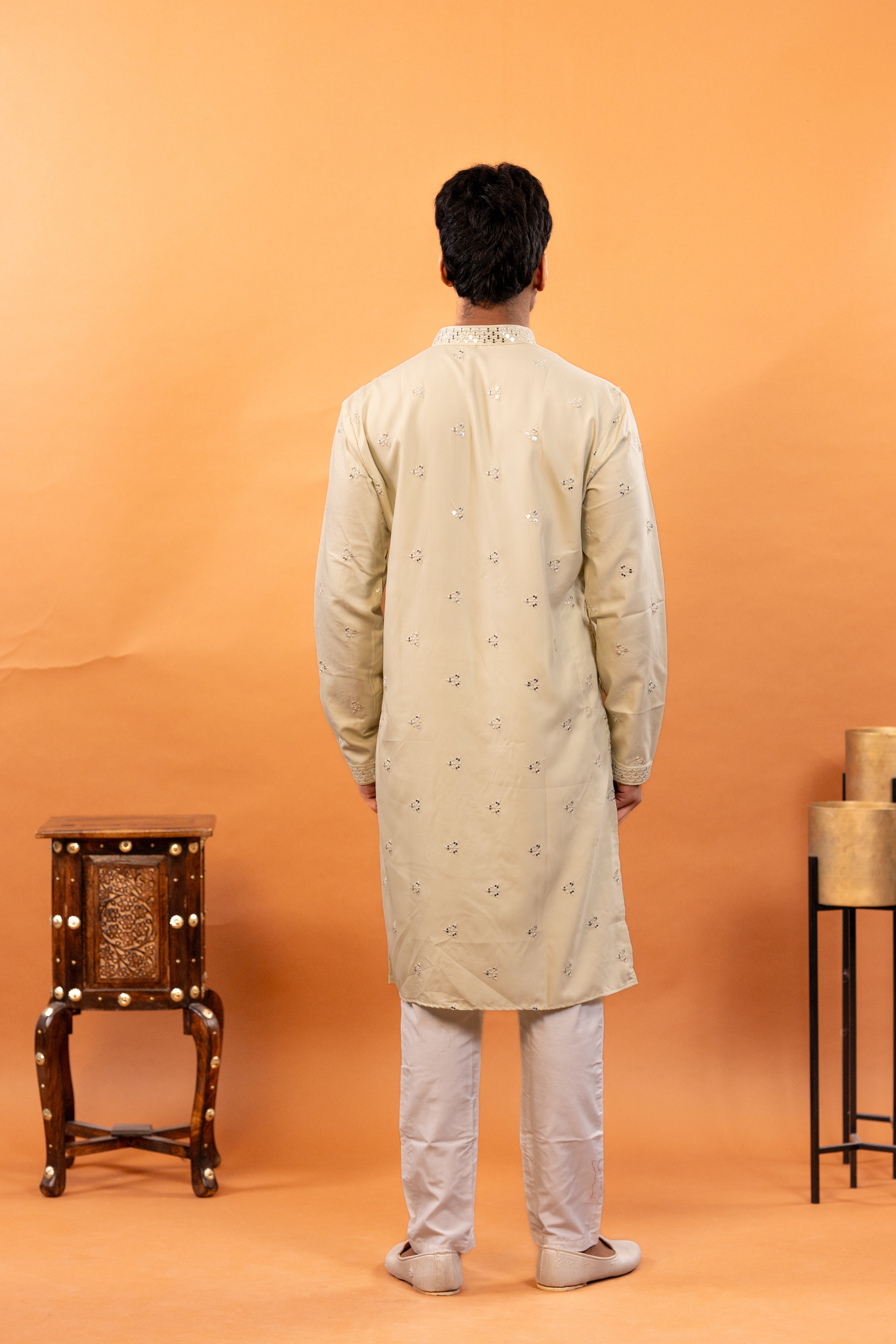Men's Handwork Silk handwork Kurta & pants Set