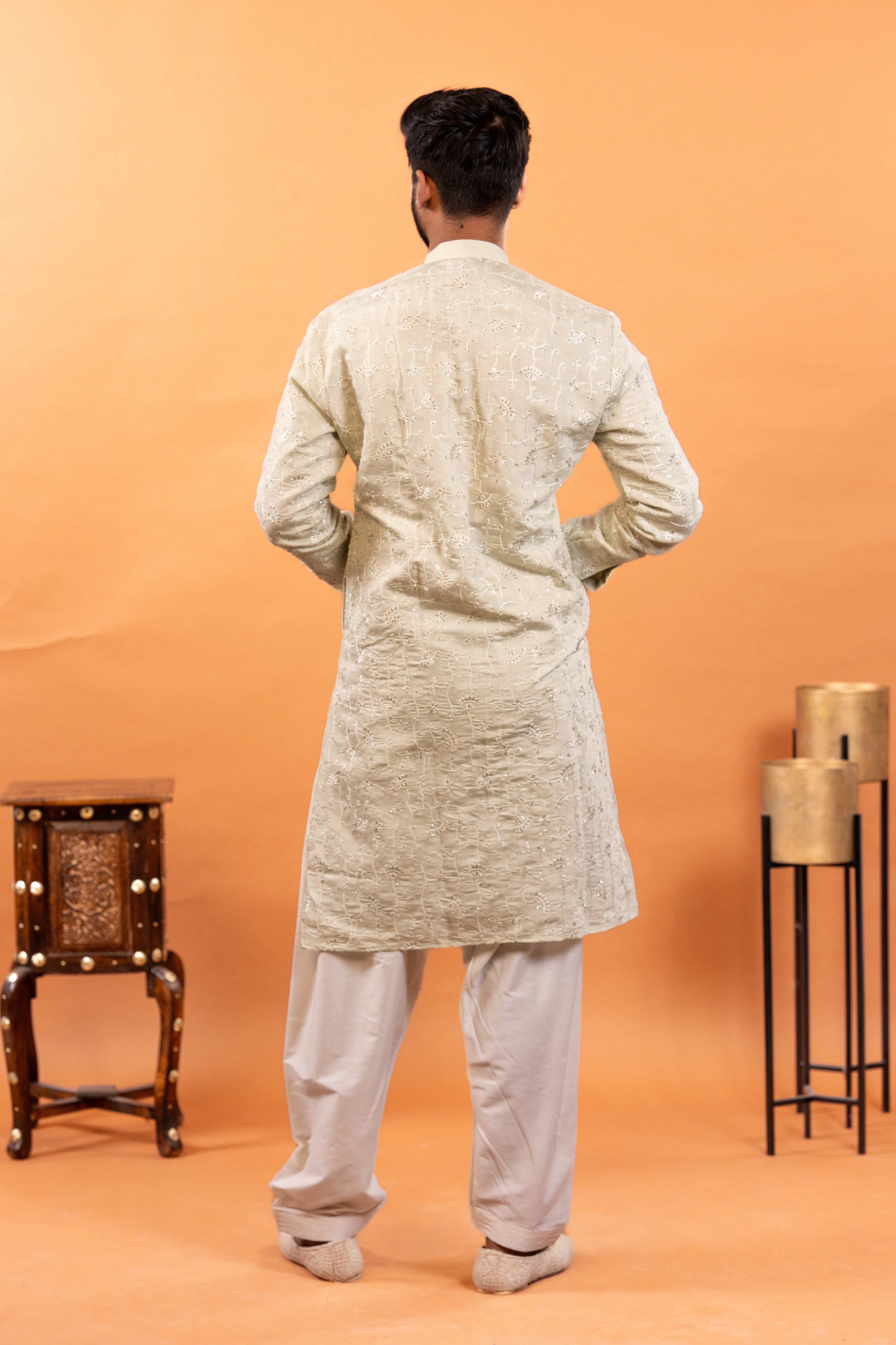 Handwork Mens Kurta & Pants Set | Festive Outfit for men | Groom or Groomsmen outfit
