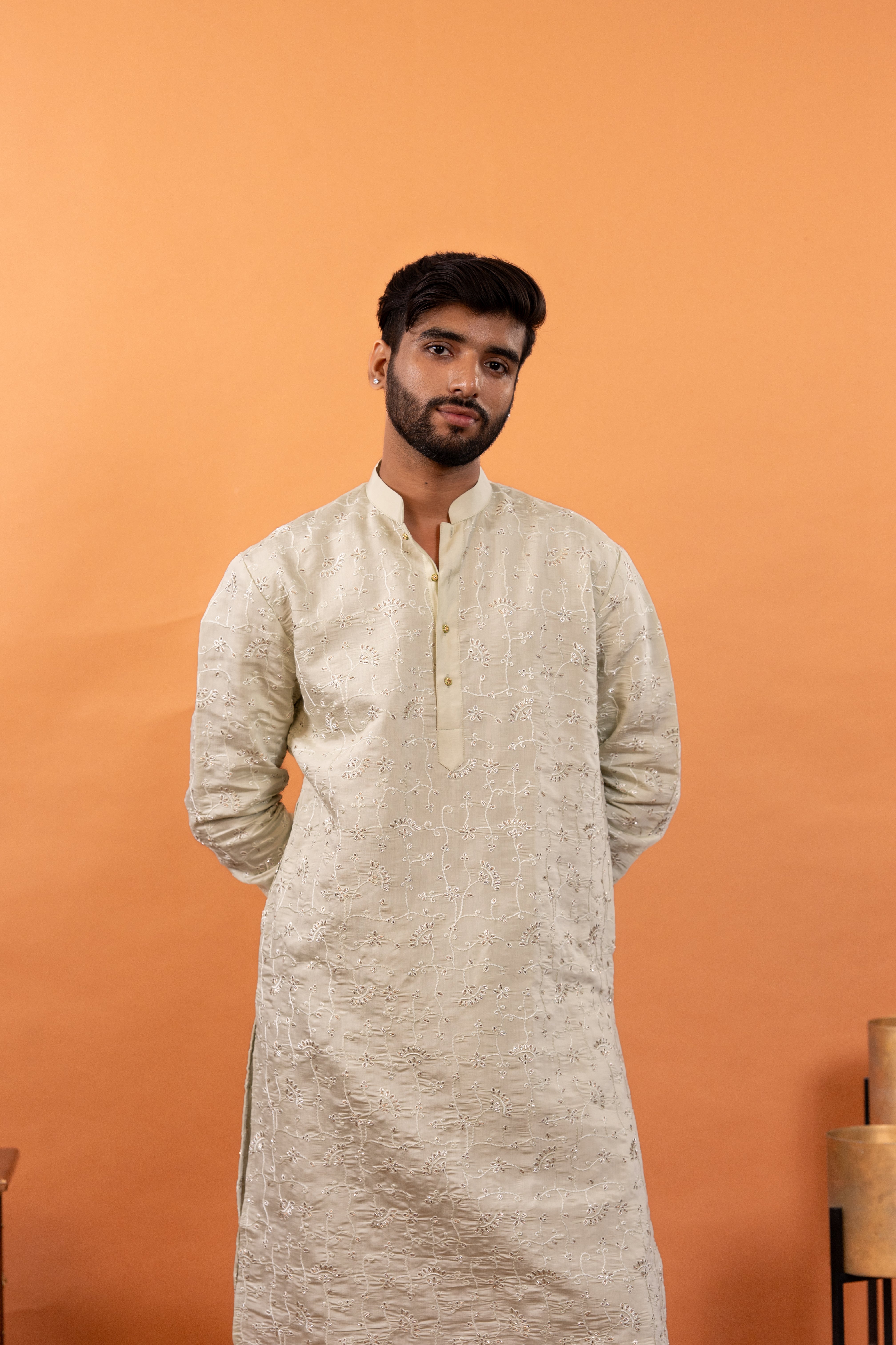 Handwork Mens Kurta & Pants Set | Festive Outfit for men | Groom or Groomsmen outfit