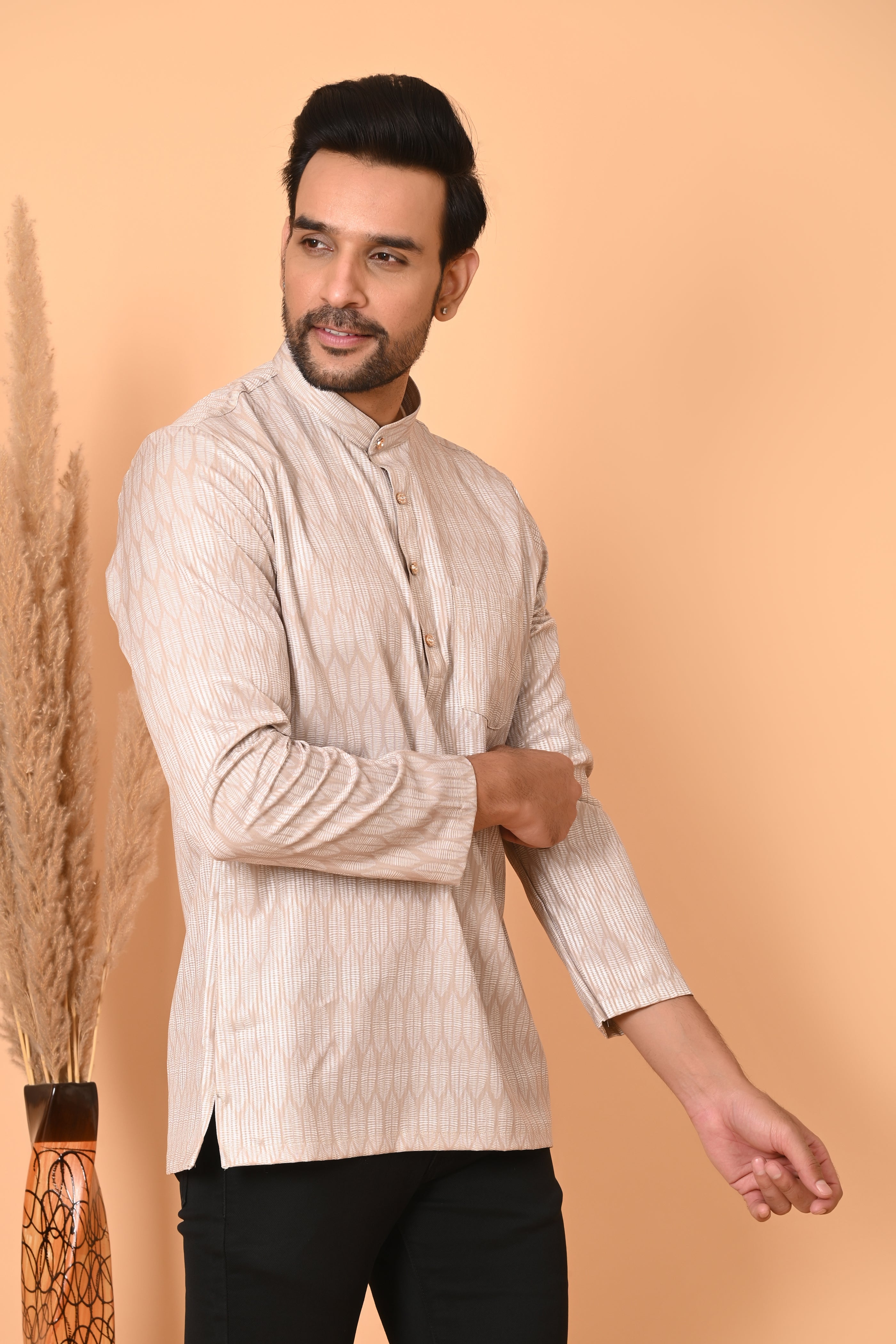 Men's Short Kurta - Ethnic Traditional Wear | Stylish Short-Length Kurta for Men
