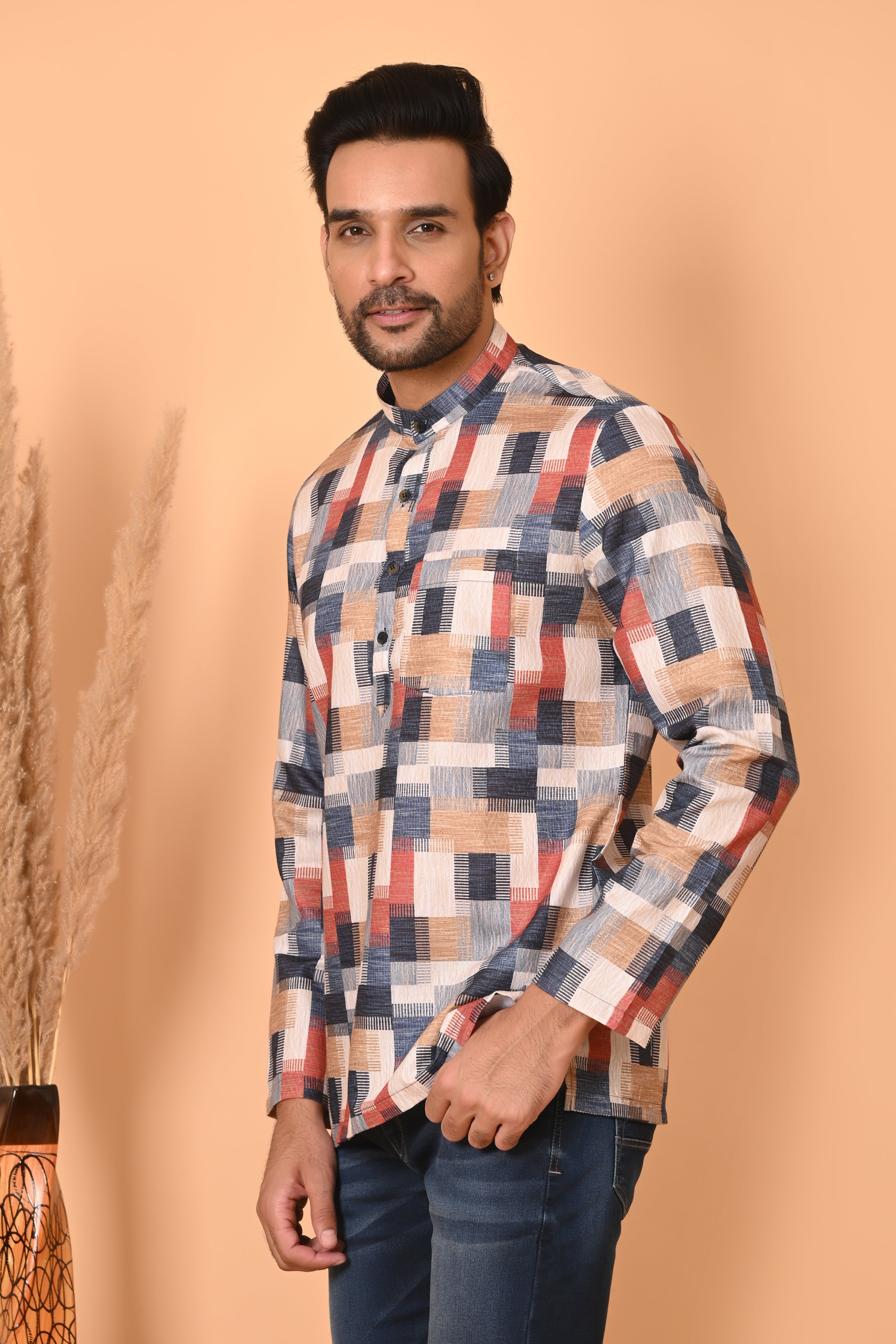 Men's Short Kurta - Ethnic Traditional Wear | Stylish Short-Length Kurta for Men