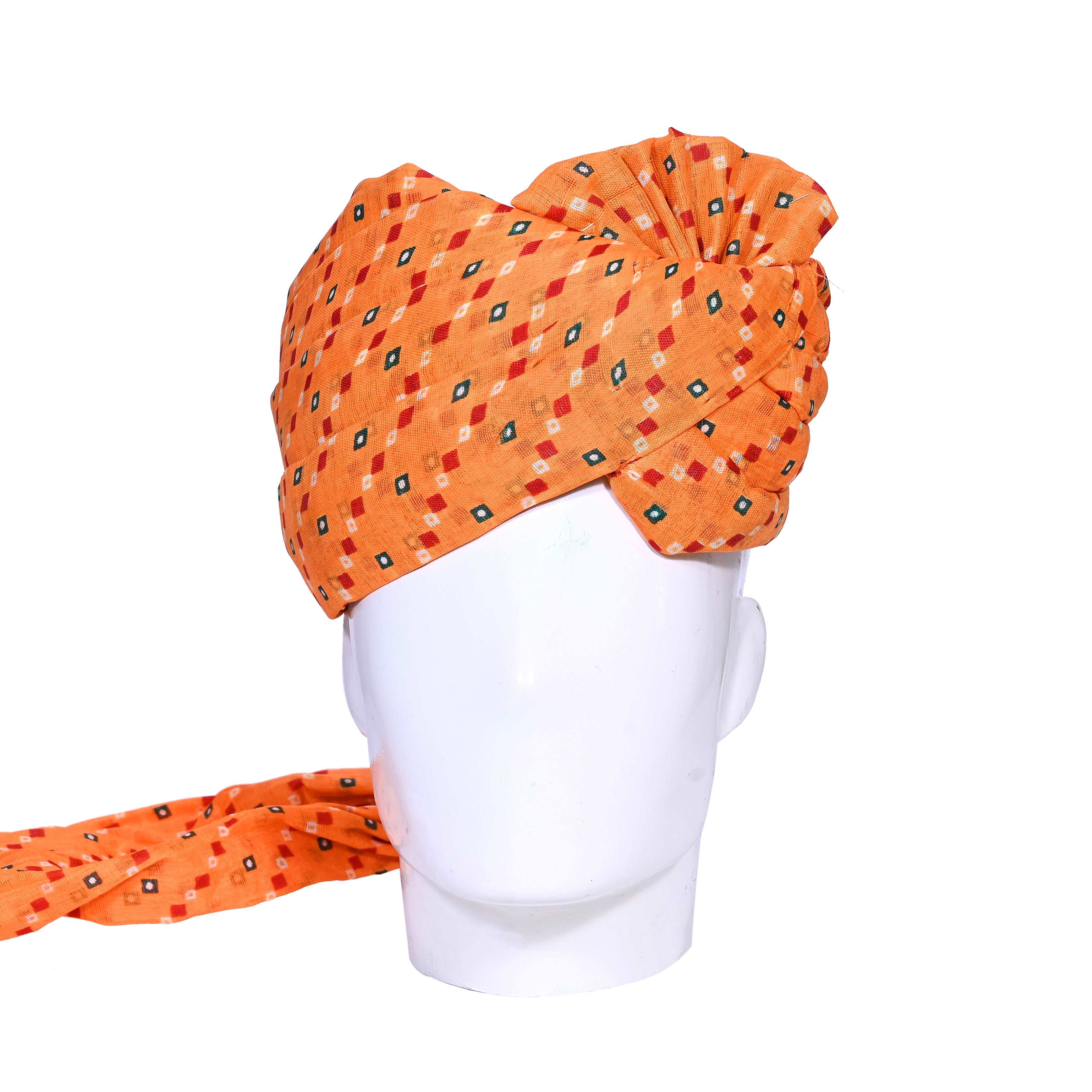 Traditional Readymade Fabric Lehriya Striped Print Cotton Safa/ Turban/ Pheta/pagri   Pheta (Turban Safa) For Men For Wedding/marriage And Traditional Function