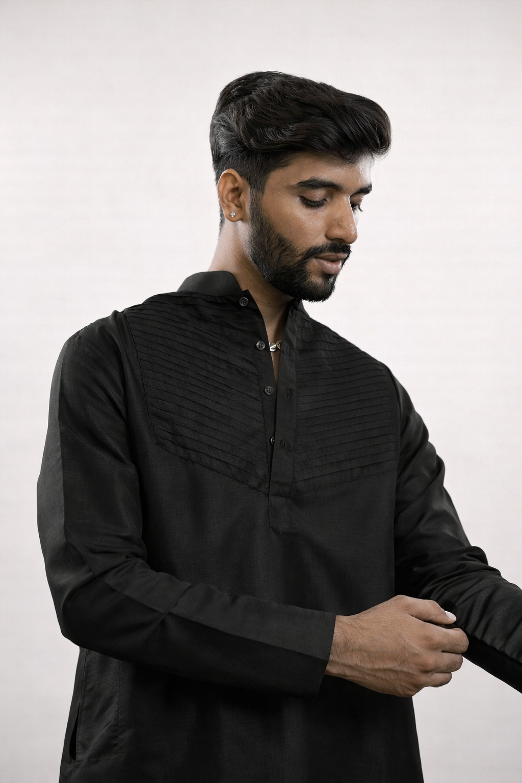 Men's Silk handwork Kurta & pants Set | groom or groomsmen wear | festive kurta