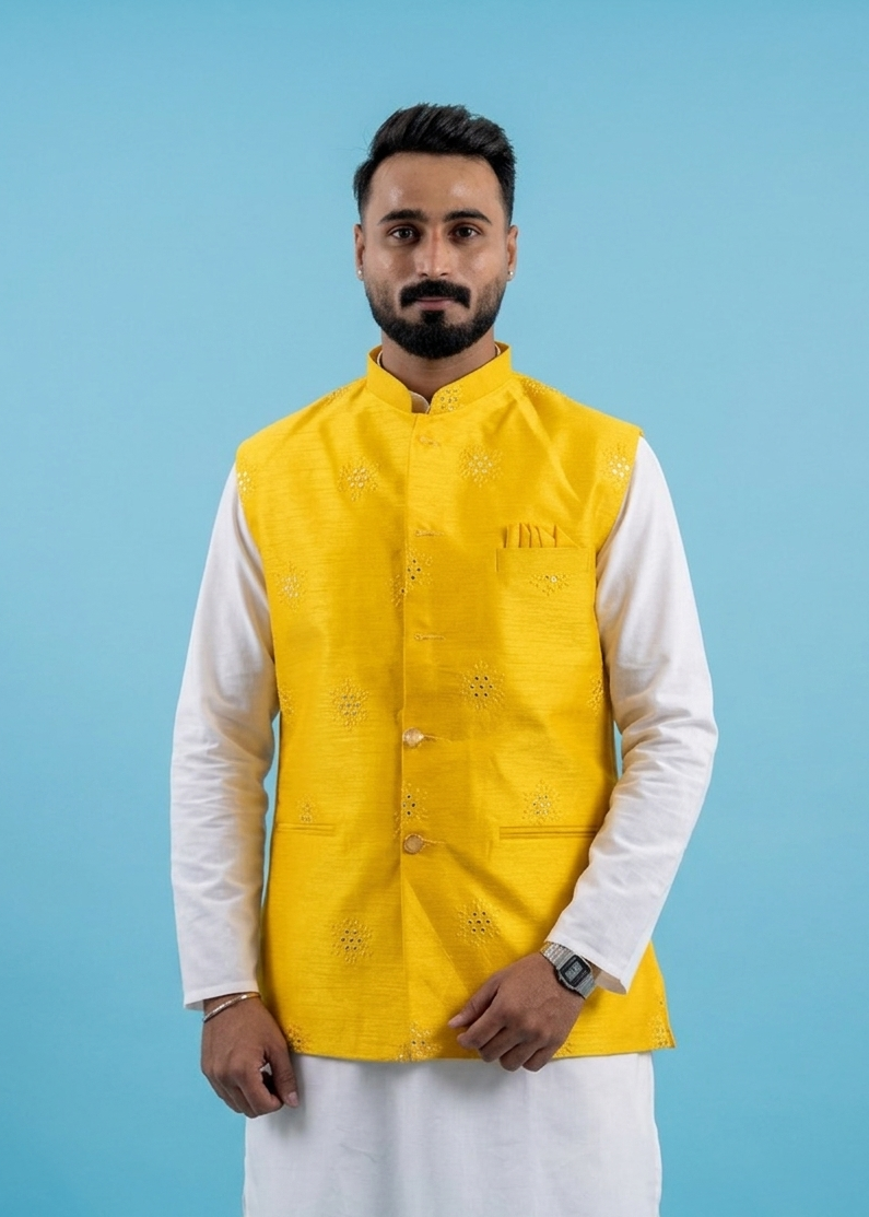 HandWork Nehru Jacket For Men | Modi Jacket | Jodhpuri jacket | Wedding jacket for men | Groom or Groomsmen outfit | Festive outfit for men