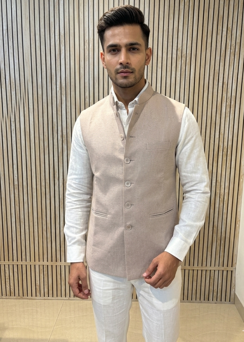 Plain Linen Nehru Jacket For Men | modi jacket | Summer outfit for wedding and festivals