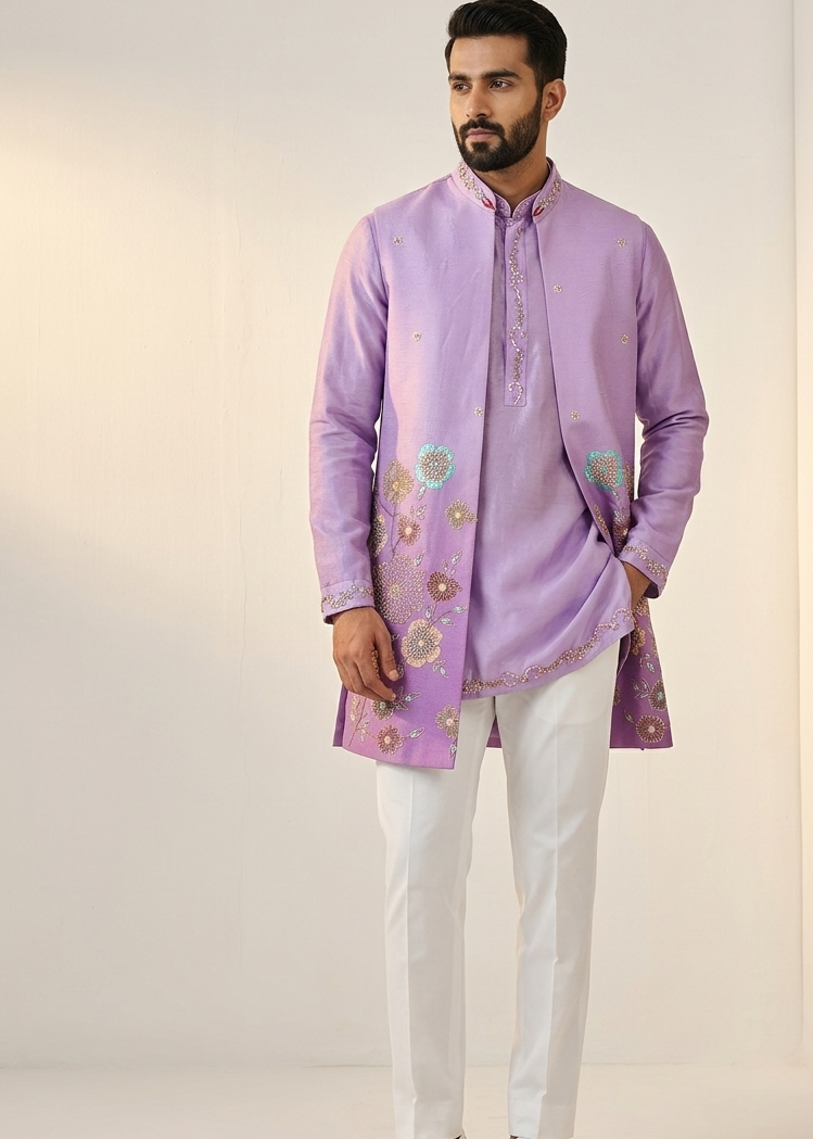 Handwork Nehru Jacket with kurta pyjama set For Men | Modi Jacket 3 piece set | Indian wedding wear outfits | waistcoat | kurta pant with jacket