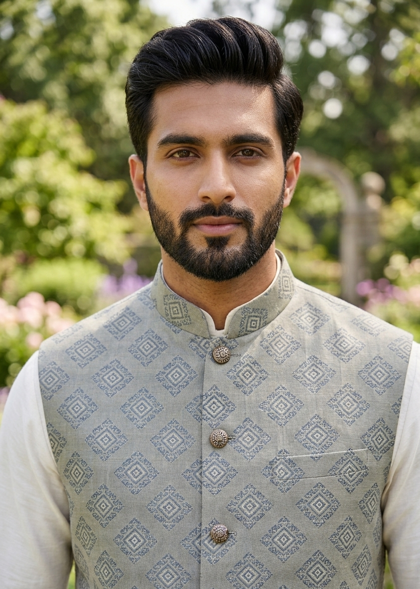 Mens Nehru Jacket | Brocade Silk Nehru Jacket for wedding and festive Functions