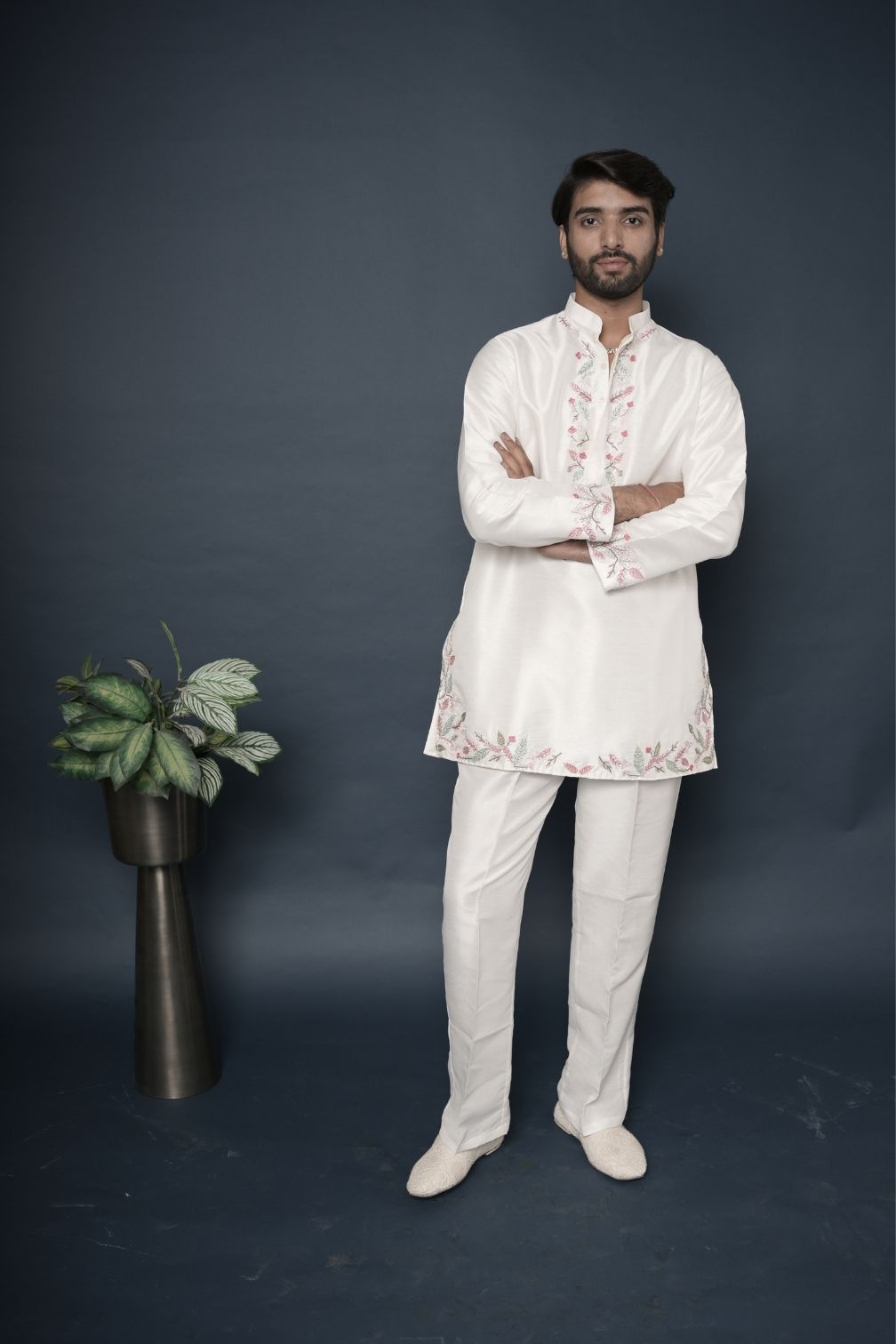 Silk Handwork Mens Kurta & Pants Set | Festive Outfit for men | Wedding wear for men | kurta for groom or groomsmen