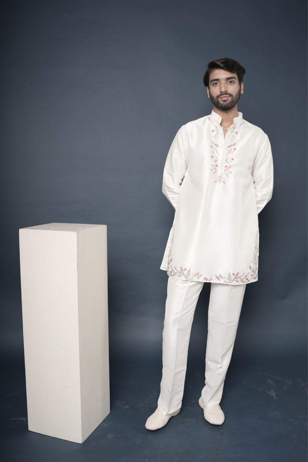 Silk Handwork Mens Kurta & Pants Set | Festive Outfit for men | Wedding wear for men | kurta for groom or groomsmen