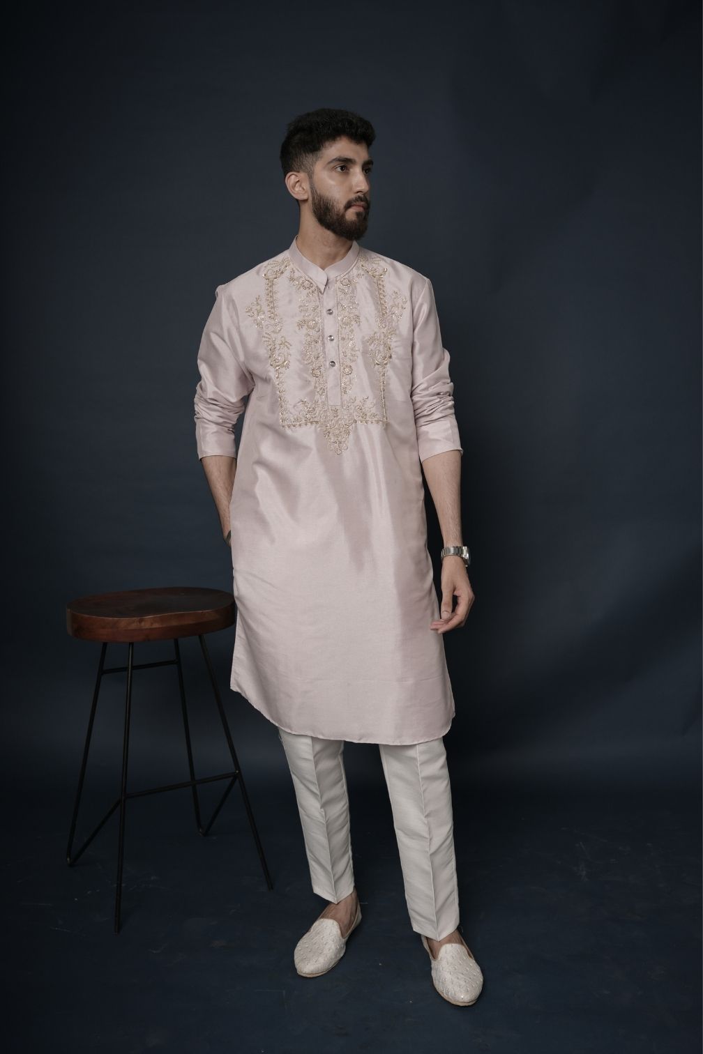 Silk Handwork Mens Kurta & Pants Set | Festive Outfit for men | Wedding wear for men | kurta for groom or groomsmen
