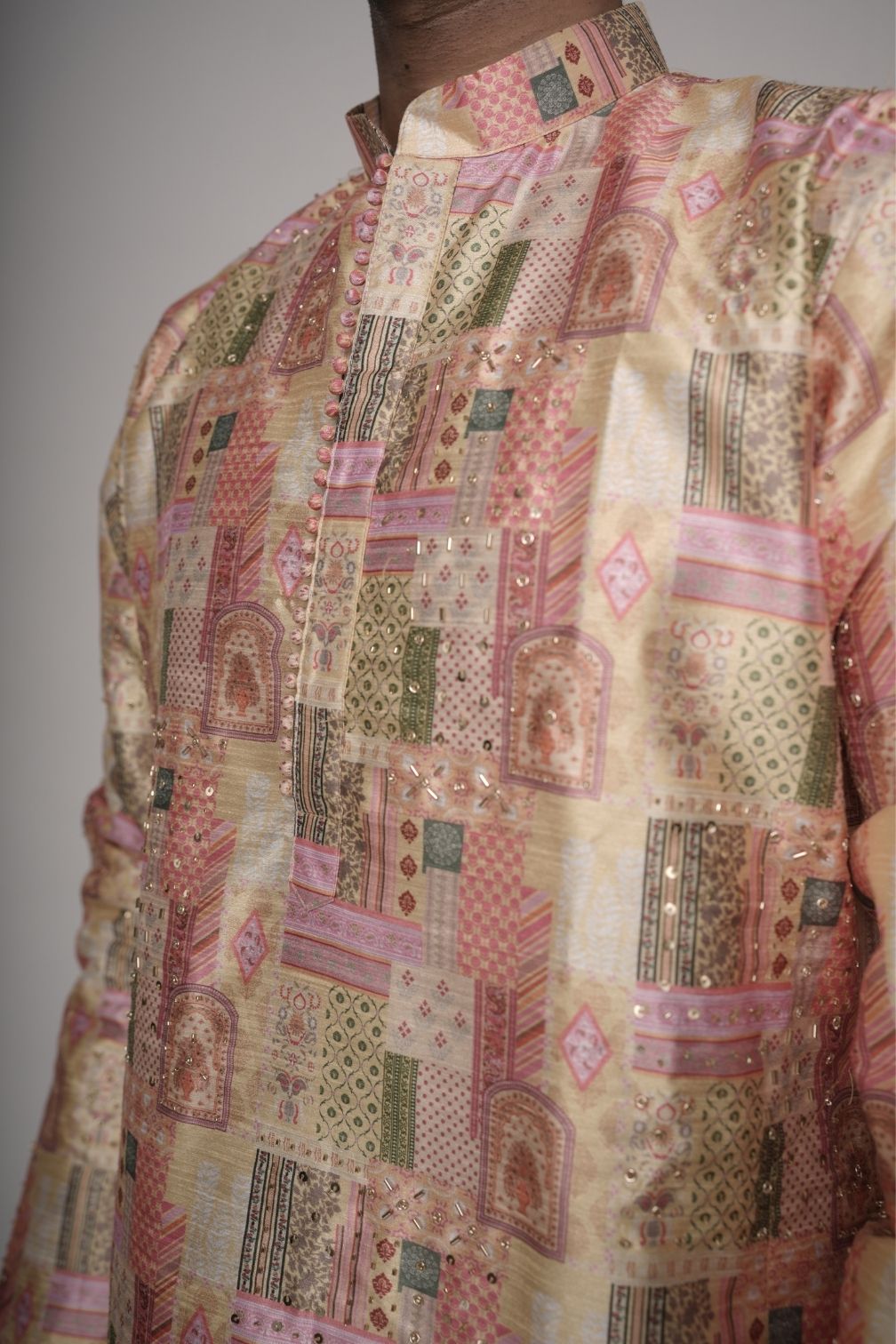 Printed Handwork Mens Kurta & Pants Set | Festive Outfit for men | Wedding wear for men | kurta for groom or groomsmen